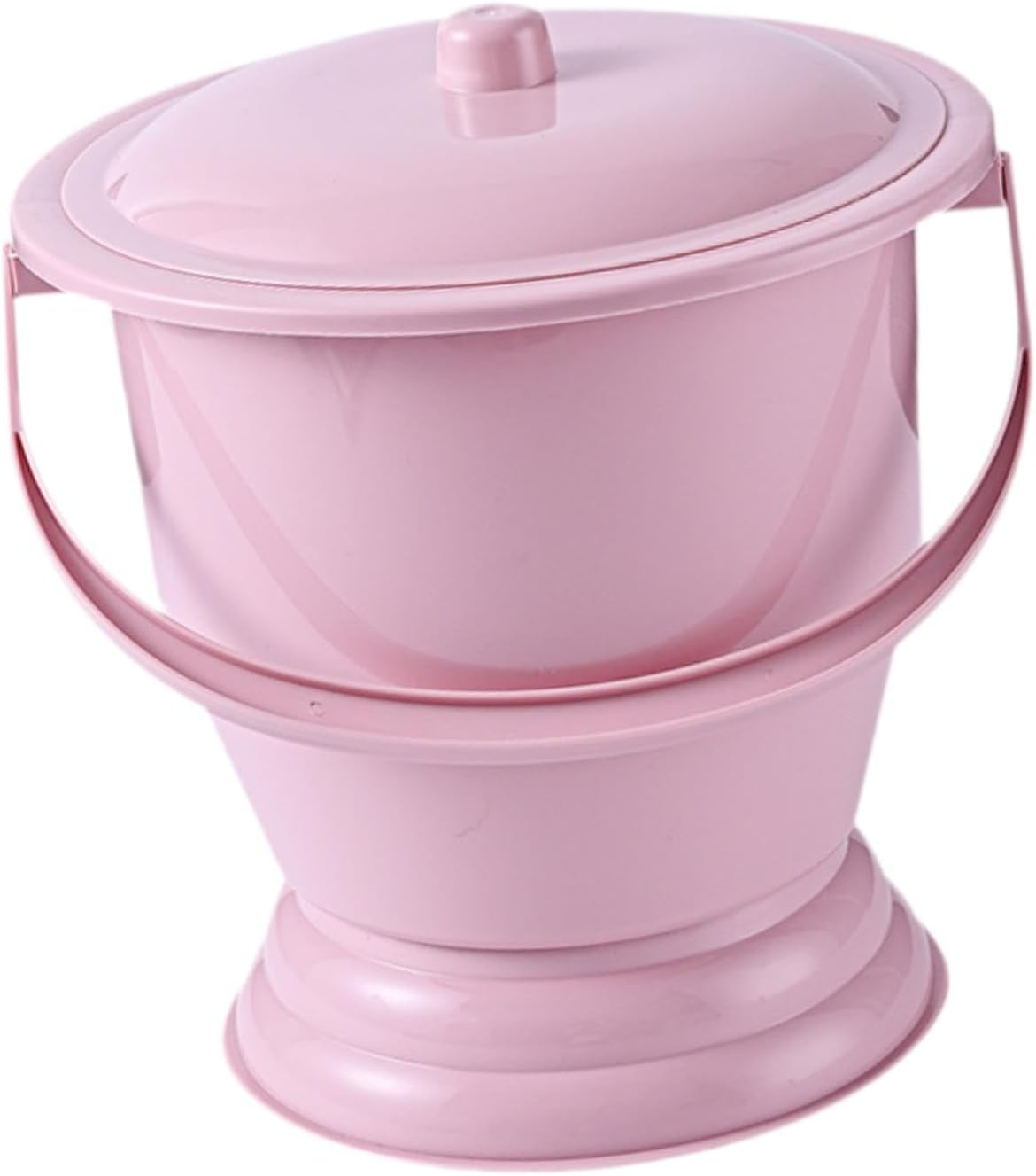 Generic Potty Bucket Spittoon with Lid and Handle Pot Chamber Pot for Female Male, Gray