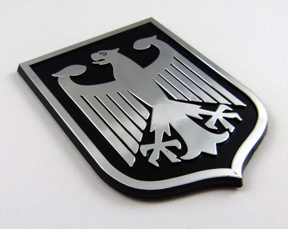 Germany Black Chrome Plastic Car Emblem Deutschlanddecal Sticker Crest GBC image number 3