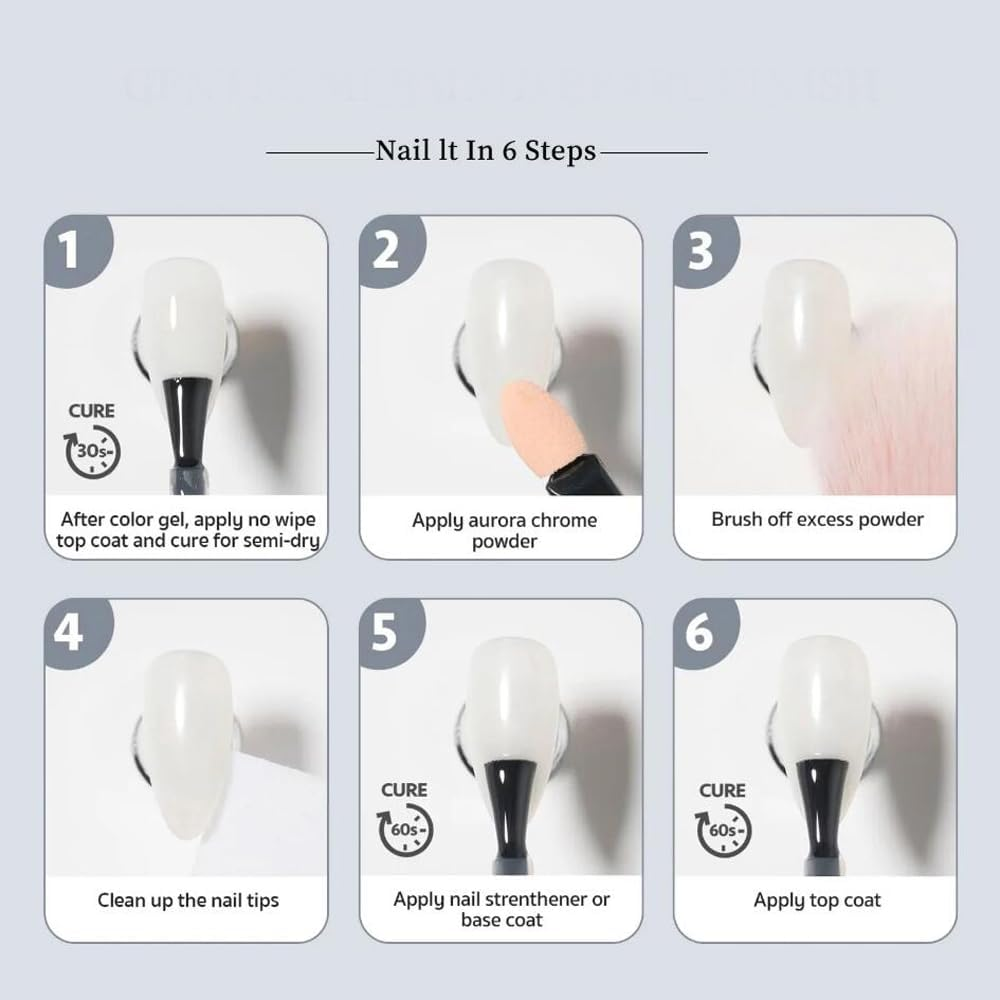 1 Box Laser Nail Glitter Peacock Mirror Powder Laser Dust Nail Art Chrome Pigment Powder Rose Gold Silver Mix Nail Art Glitter Sequins DIY Sparkly Paillette Charm Flakes Gel Nail Decorations image number 4