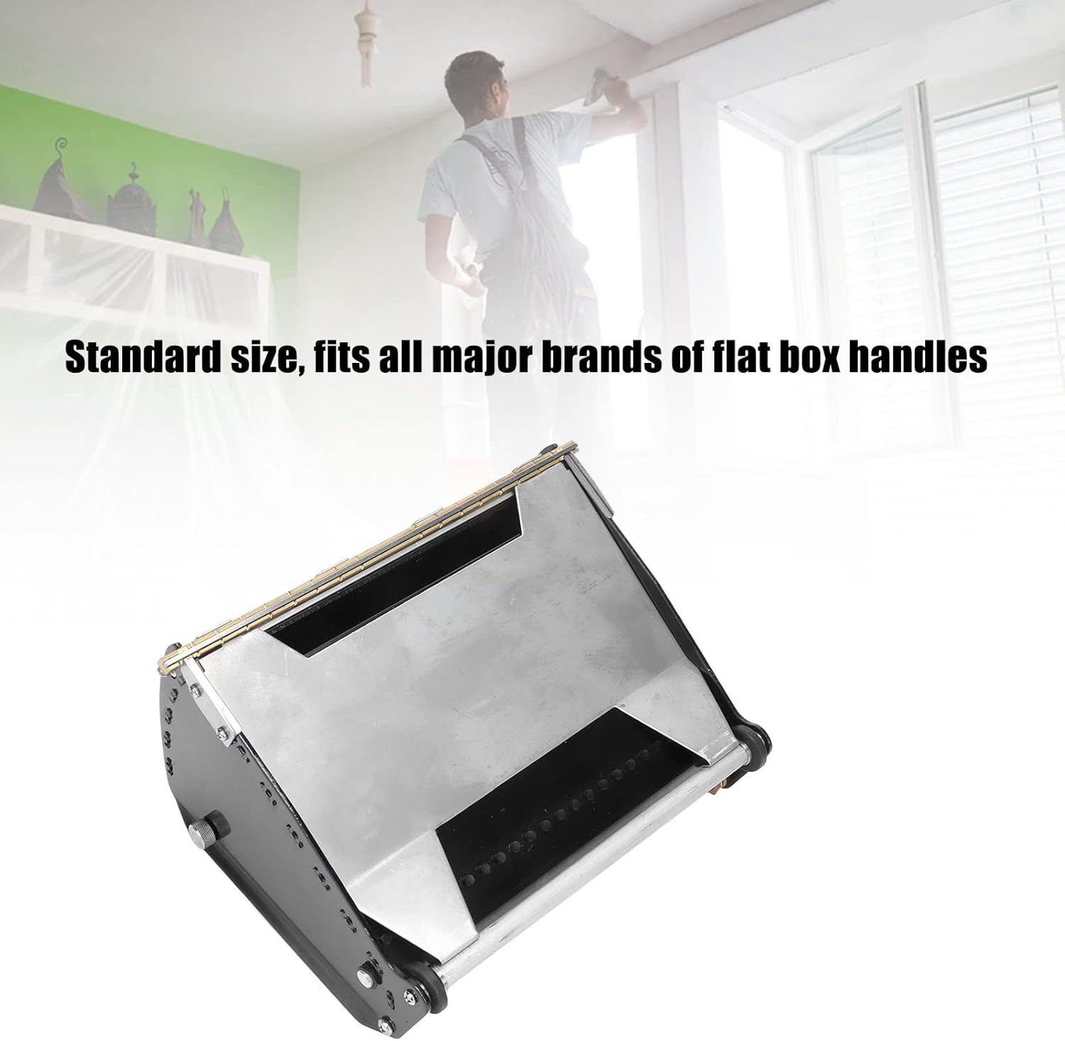 Drywall Flat Finishing Box, Aluminum Alloy Wallboard Mud Compound Putty Powder Finishing Box, Wall Plastering and Scraping Flat Box Tool for Wall Painting (8 Inch) image number 2