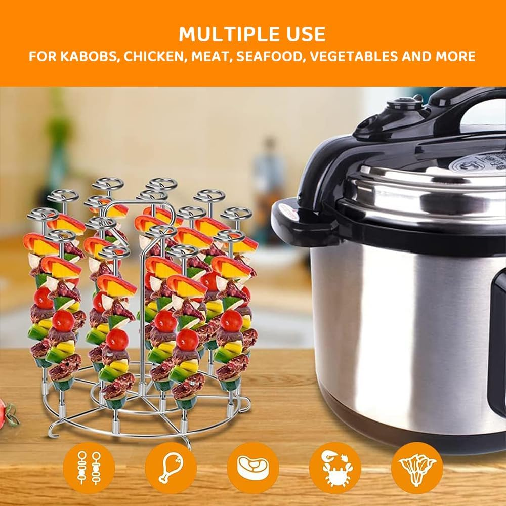 Air Fryer Skewer Rack &ndash; Stainless Steel Vertical Kabob Stand, Metal Skewers for Grilling Meat, Veggies, Appetizers &ndash; Air Fryer Accessories image number 5