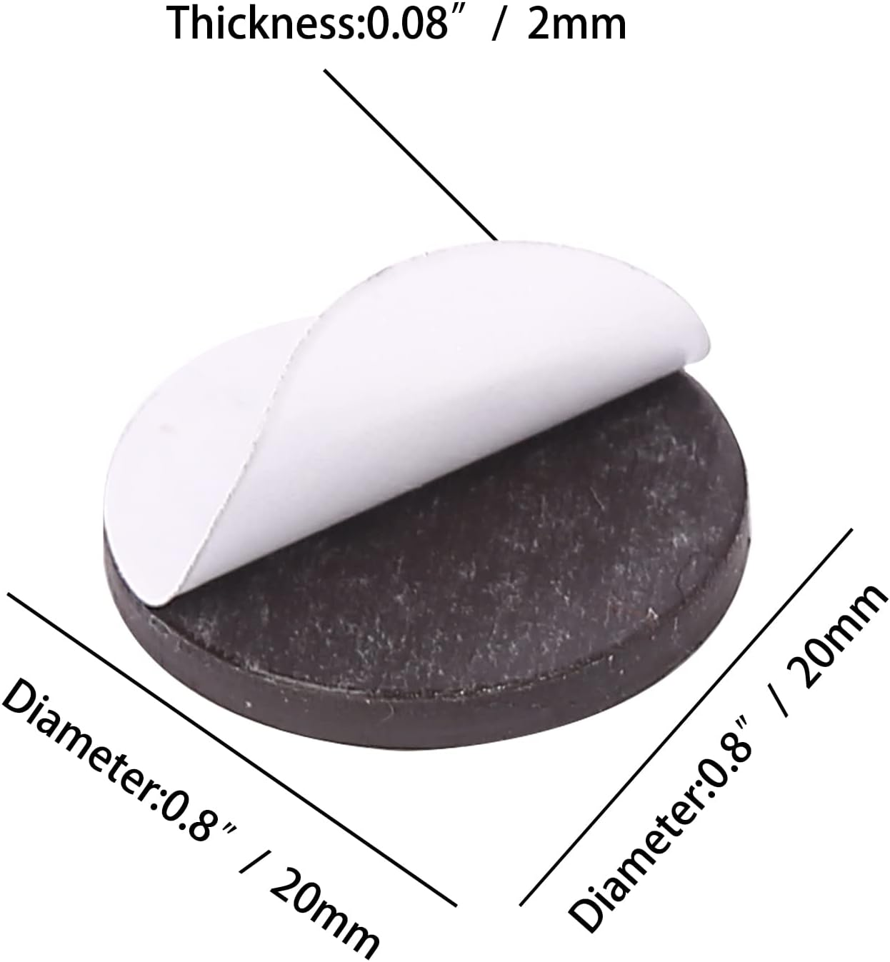 100Pcs Self Adhesive Magnets Dots for Crafts round Peel and Stick Magnets with Adhesive Backing Flexible Small Sticky Magnets for Classroom, DIY Projects, Office image number 3