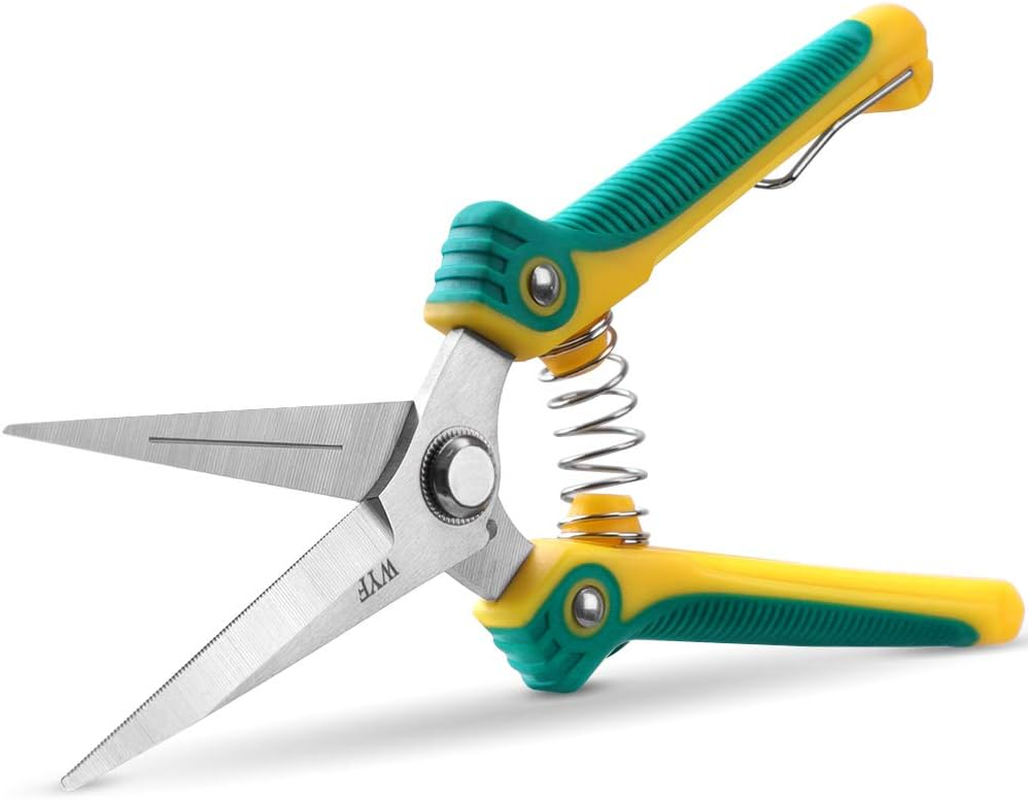 WYF 8.1&Prime;Gardening Hand Pruner Pruning Shear with Straight Stainless Steel Blades,Ultra Sharp Multi-Purpose Scissors for Garden Harvesting Fruits & Vegetables,Trimming Flowers and Plants (Red)