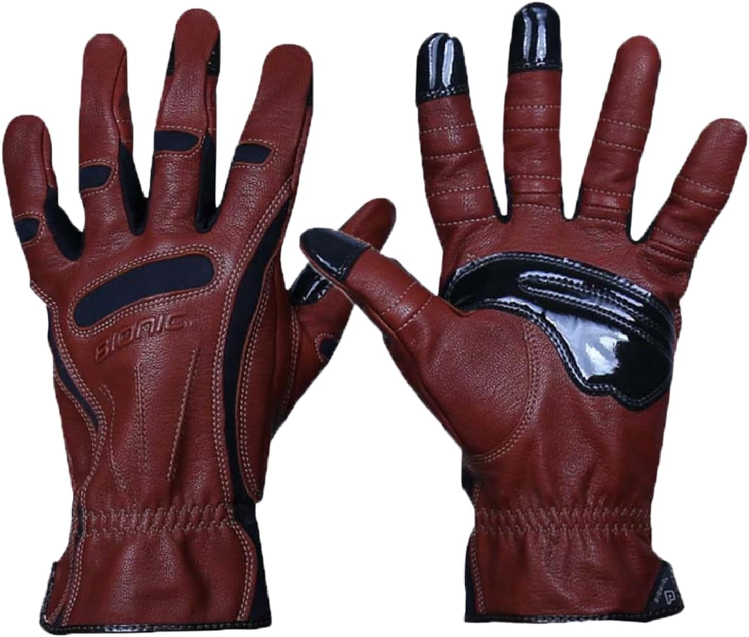 Bionic Men'S Tough Pro with Natural Fit Premium Leather Work Gloves (Large), Brown image number 1