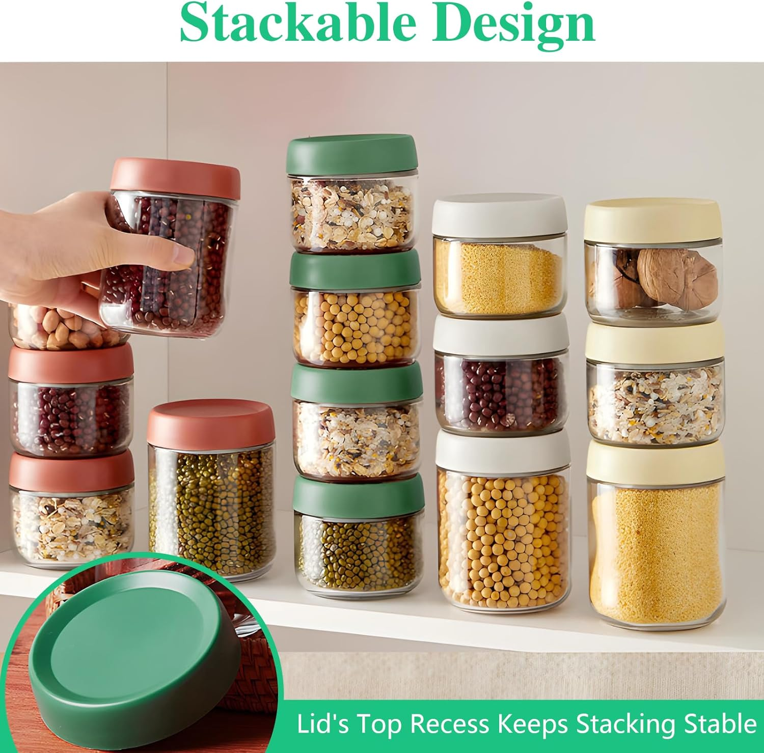 8 Pcs 480Ml/16Oz Overnight Oats Container Glass Jar with Lids, Meal Prep Food Storage Glass Containers, Wide Mouth Overnight Oats Mason Jars for Snacks Yogurt Chia Pudding Cereal Breakfast image number 3