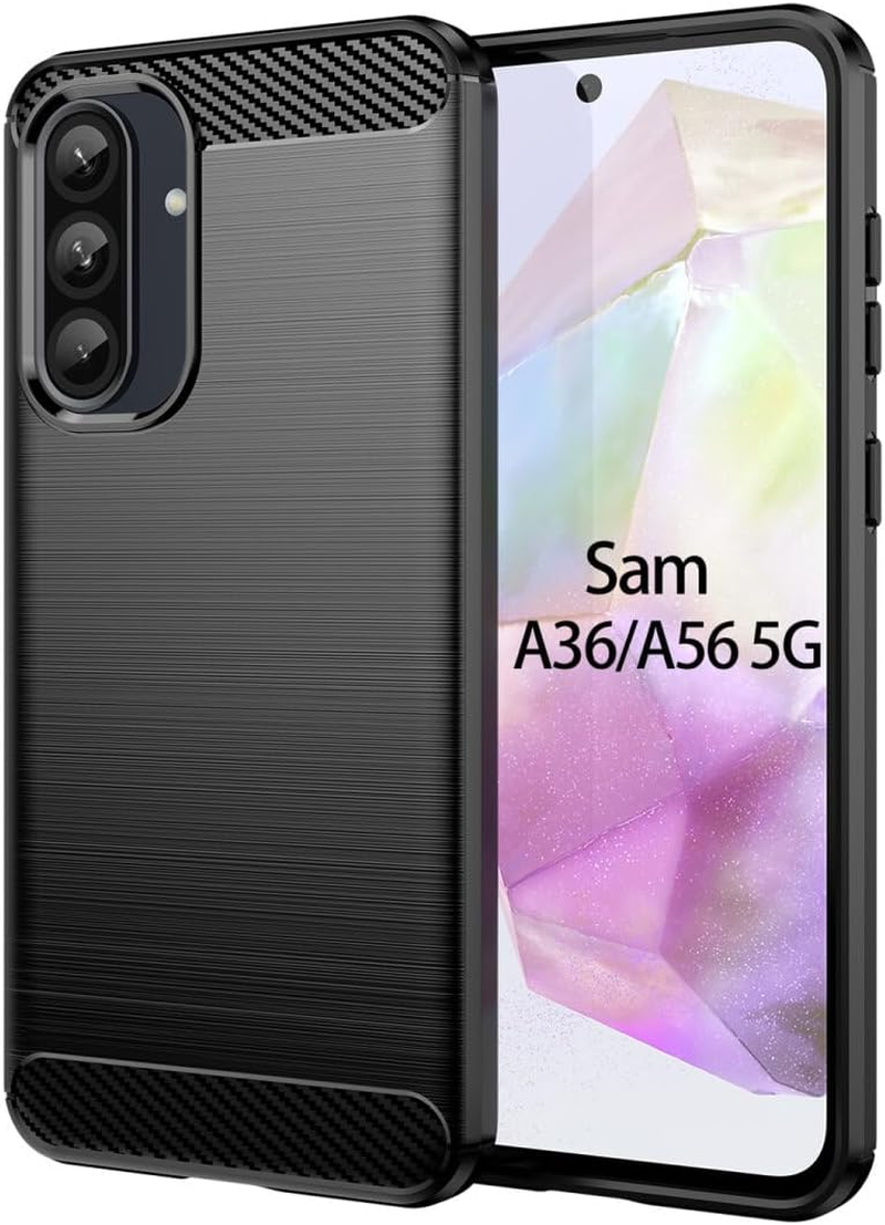 Case Compatible with Samsung Galaxy A36 / A56, Mobile Phone Case for Galaxy A36 / A56, Carbon Mobile Phone Case, Black image number 3