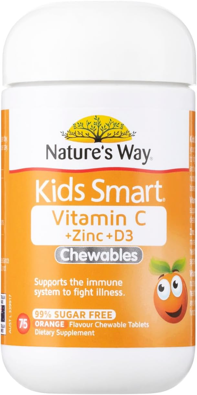 Nature'S Way Kids Smart Vitamin C Zinc and D3 75 Tablets image number 1