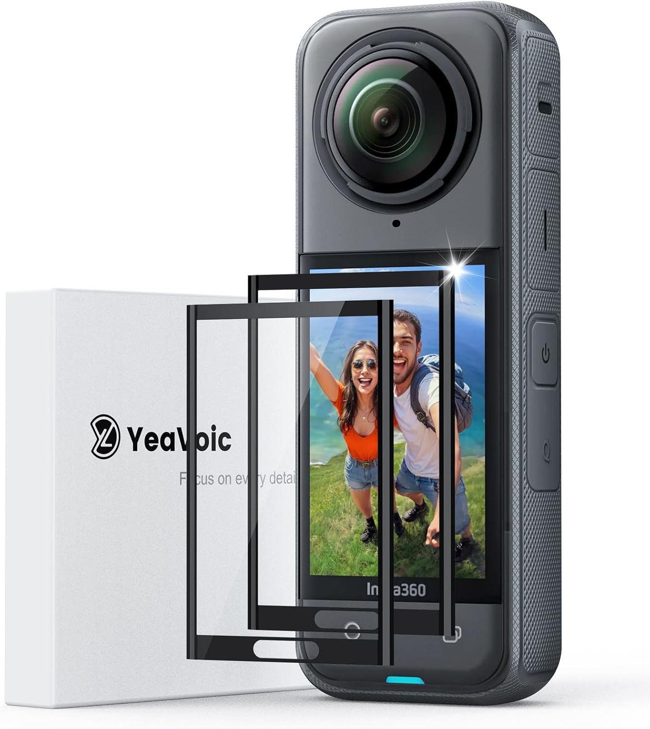 Yeavoic Screen Protector for Insta 360 X4 Screen Protector, Hardened, Pack of 2 Camera Accessories for Insta360 X4 Film, 9H Hardness, Glass, Scratch-Resistant image number 3