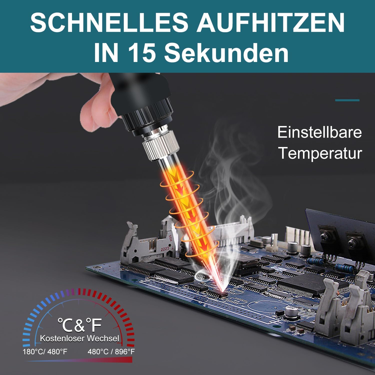 Wireless Soldering Iron for Makita 18 V Battery, Fast Heating, Electric Digital LCD Soldering Station with USB and Type C Charging Ports, Portable Adjustable Soldering Iron Set for DIY Enthusiasts image number 6