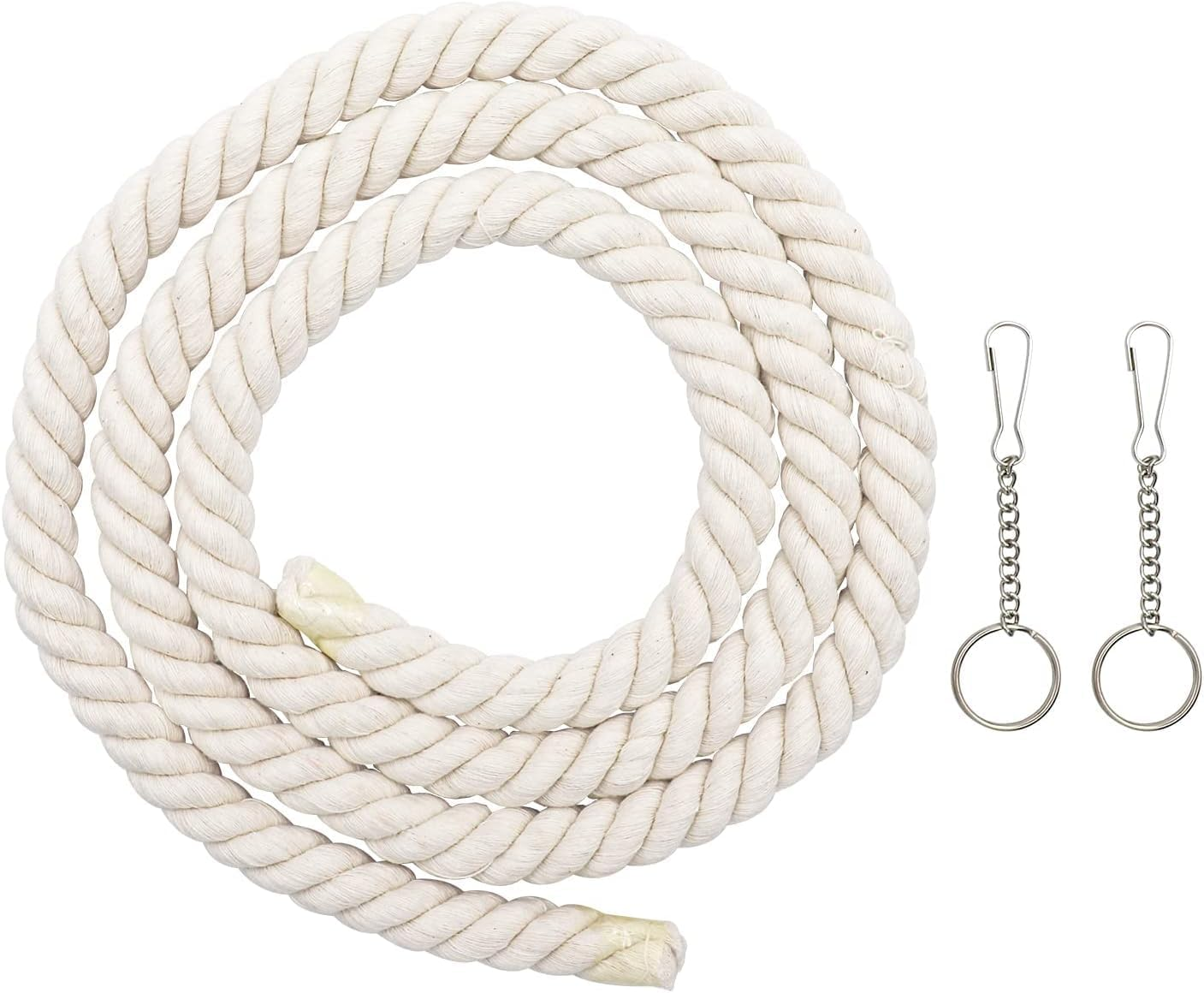 78.7 Inches Cotton Climbing Rope, Lengthen and Bold Bird Ladder Bridge, Swing Pet Cage Accessories for Parakeets, Cockatiels, Macaw (Grey, One Size) image number 5