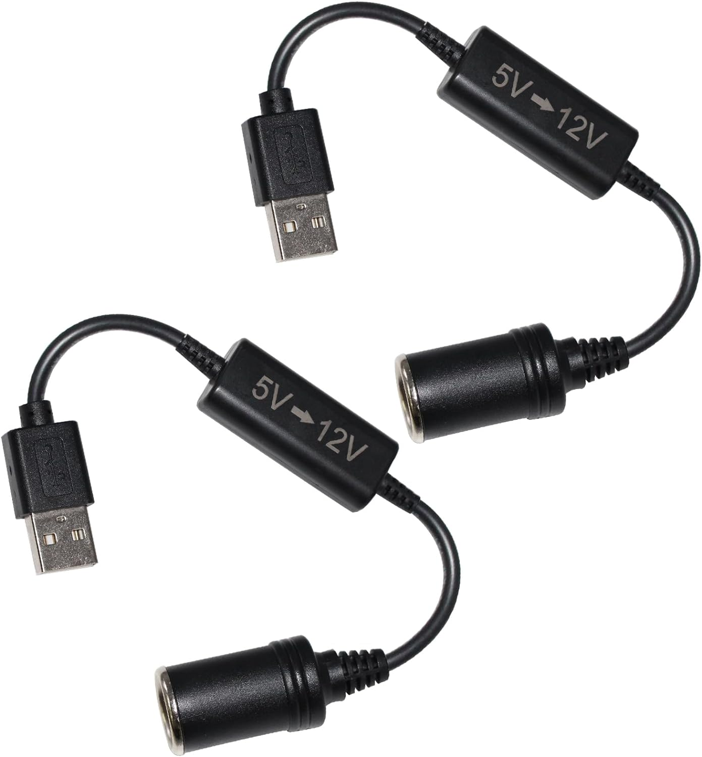5V Step up 12V Socket to USD Converter Cable,Usb a Convert Cigarette Lighterfemale Socket 5Volt to 12 Volt 30Cm(2Pack) image number 3