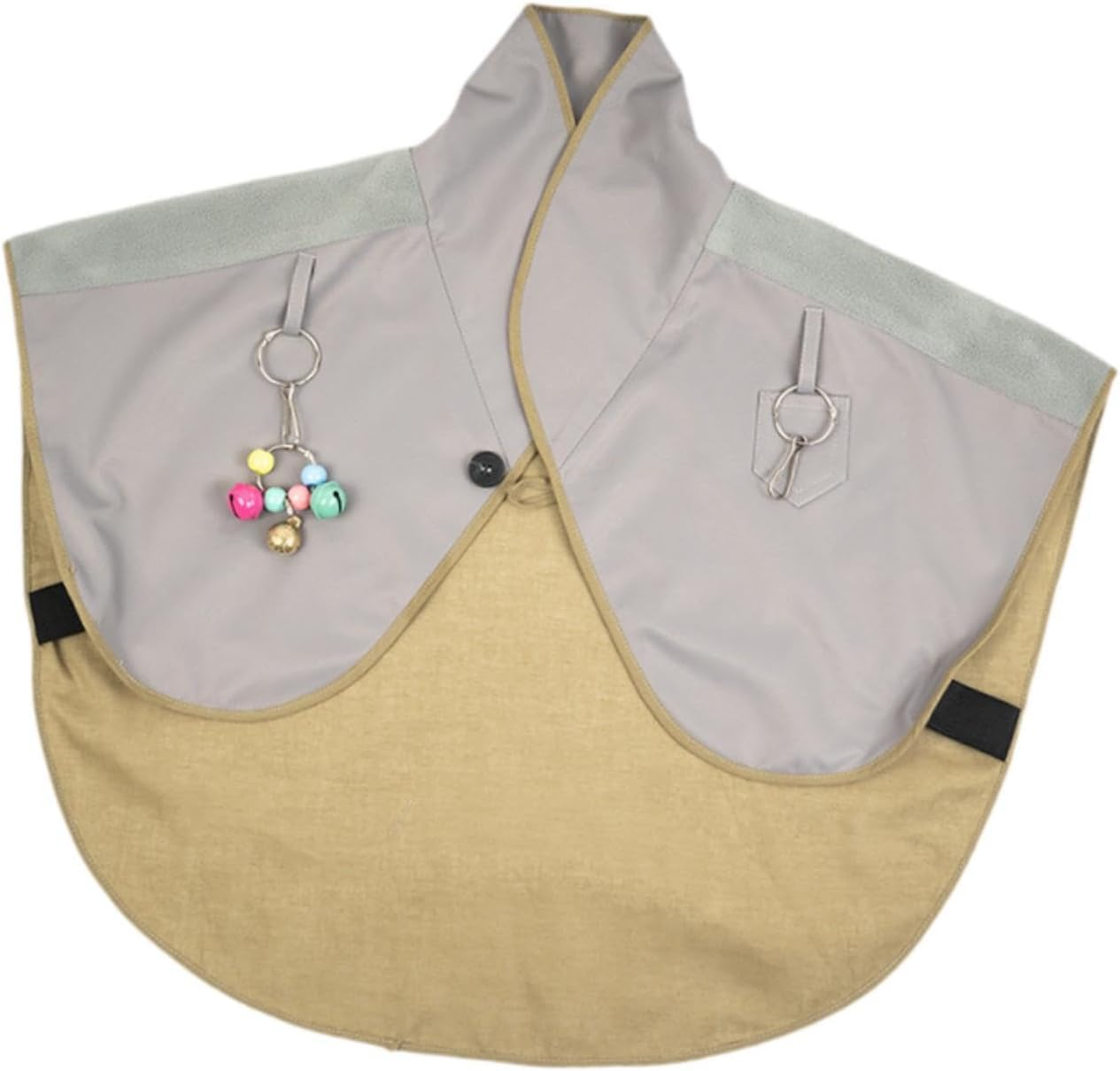 Weilaikeqi Parrot anti Scratch Shoulder Protector Cape with Hang Bird Anklet and Bells for Parakeets, Lovebirds, Small Medium Parrots, Gray image number 2