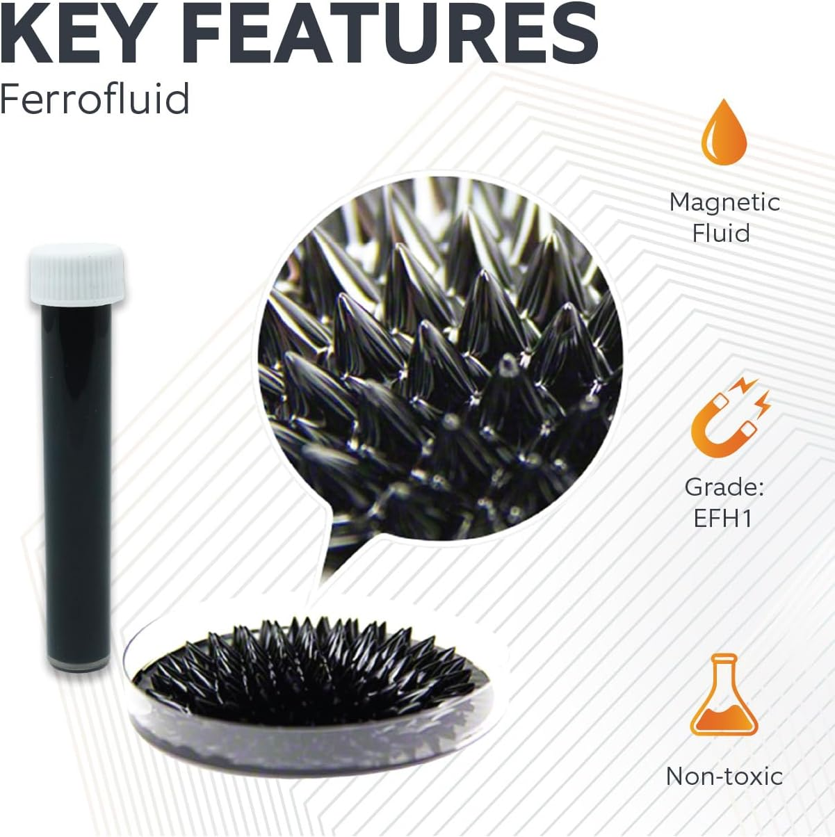 First4Magnets&trade; EFH1 Ferrofluid 20Ml with 90Mm Petri Dish & Pipette for Science, Education, Experiments, Students, and Teachers image number 1