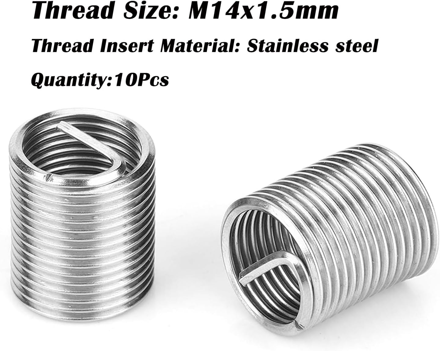 15Pcs Thread Repair Kit, M14X1.5Mm Metric Helicoil Thread Repair Insert Kit with HSS Drill Bits Taps Threaded Inserts Screw Tap Installation Breaking Tool for Auto Repairing image number 4