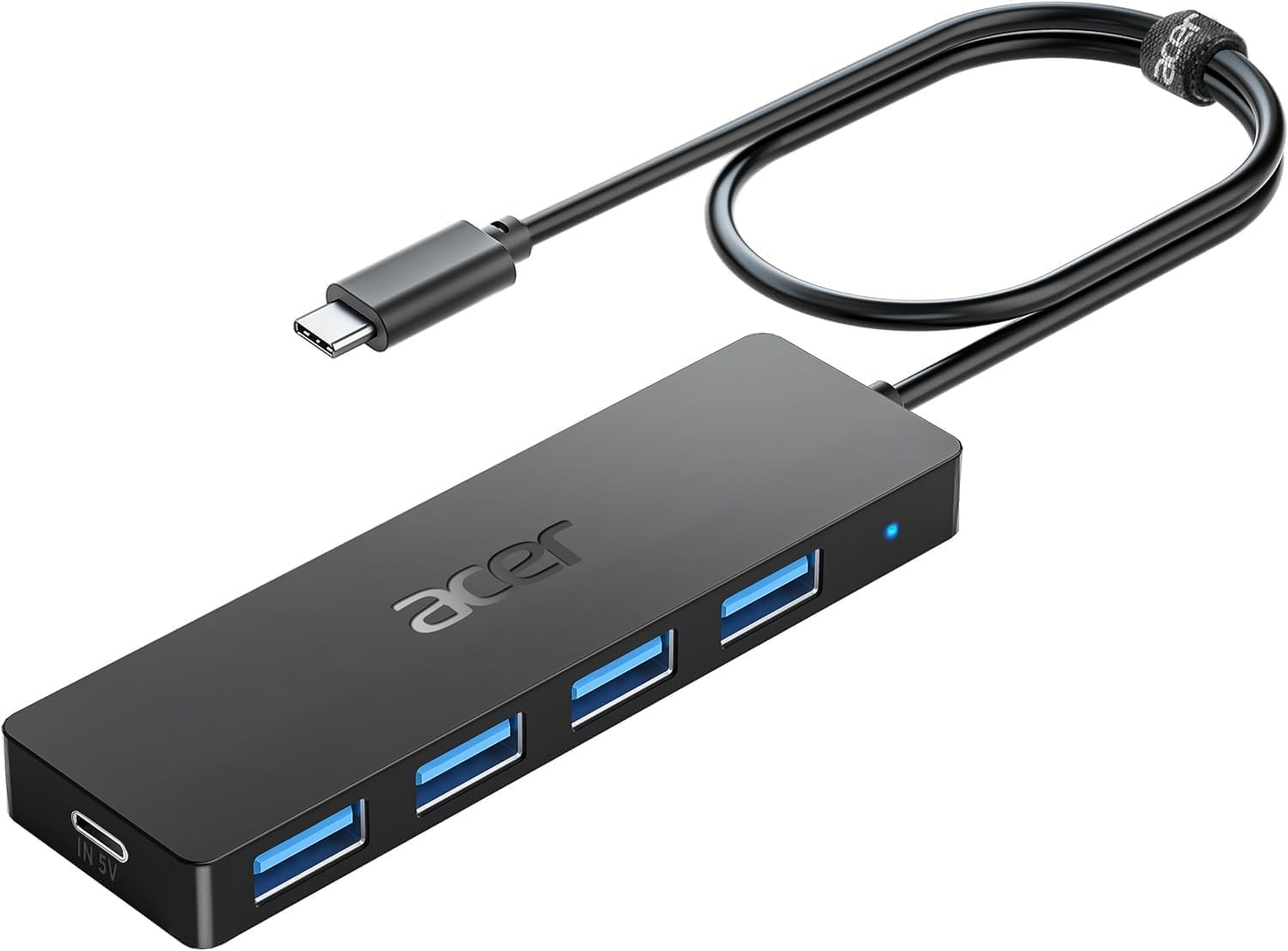 Acer USB C Hub 4 Ports (5Gbps,Ultra-Slim) Multiple USB Splitter with 2Ft USB Hub for Xbox,Flashdrive,Hdd,Macbook,Camera,Keyborad,Mouse with USB C Power Port[Charging Not Supported] image number 2
