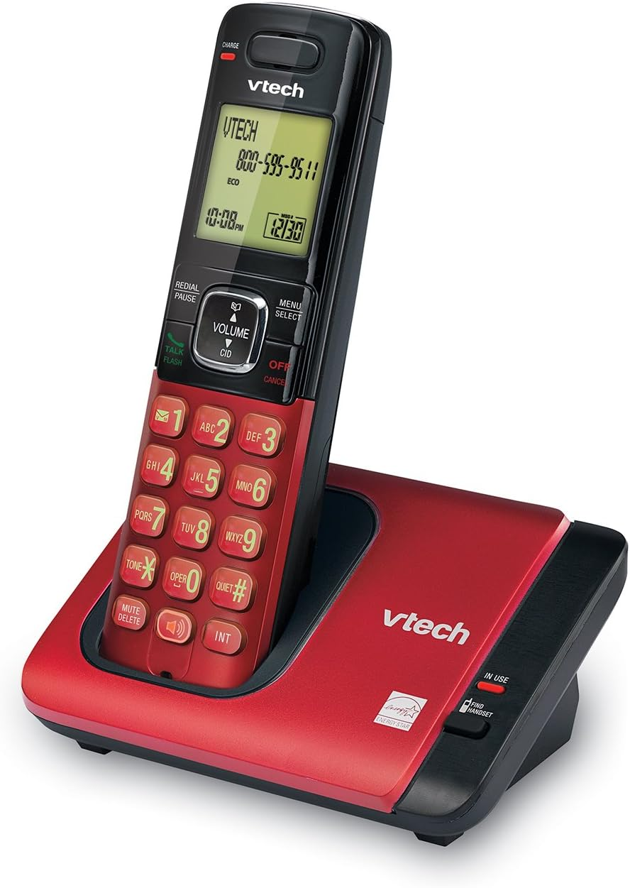Vtech CS6719-16 DECT 6.0 Phone with Caller Id/Call Waiting, 1 Cordless Handset, Red image number 1