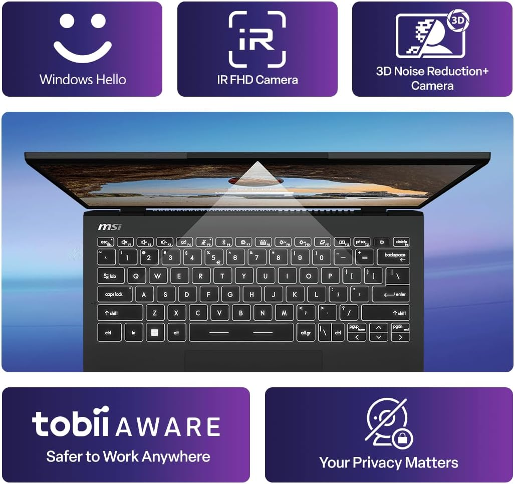 MSI Prestige 13 AI A1MG VPRO-257AU, 13.3" 2.8K OLED Business & Productivity Laptop, Intel Core Ultra 7 165H Vpro, 16GB LPDDR5, 512GB SSD, Windows 11 Pro, Stellar Gray