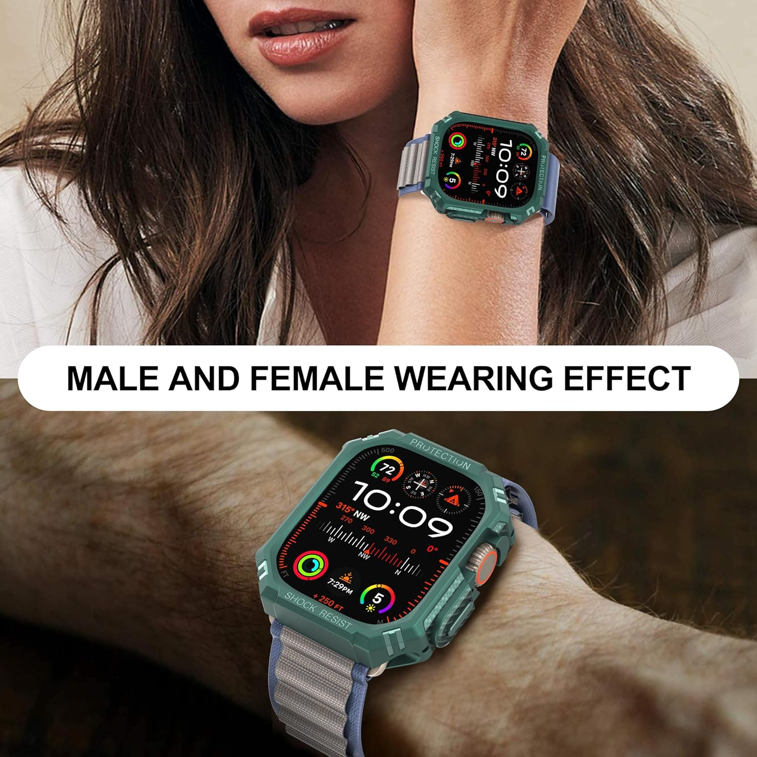 Diruite Pack of 2 Case for Apple Watch Ultra/Ultra 2 49 Mm Protective Case, Carbon Fibre Hollow without Screen, Scratch-Resistant TPU Cover for Iwatch 49 Mm Protective Case image number 6