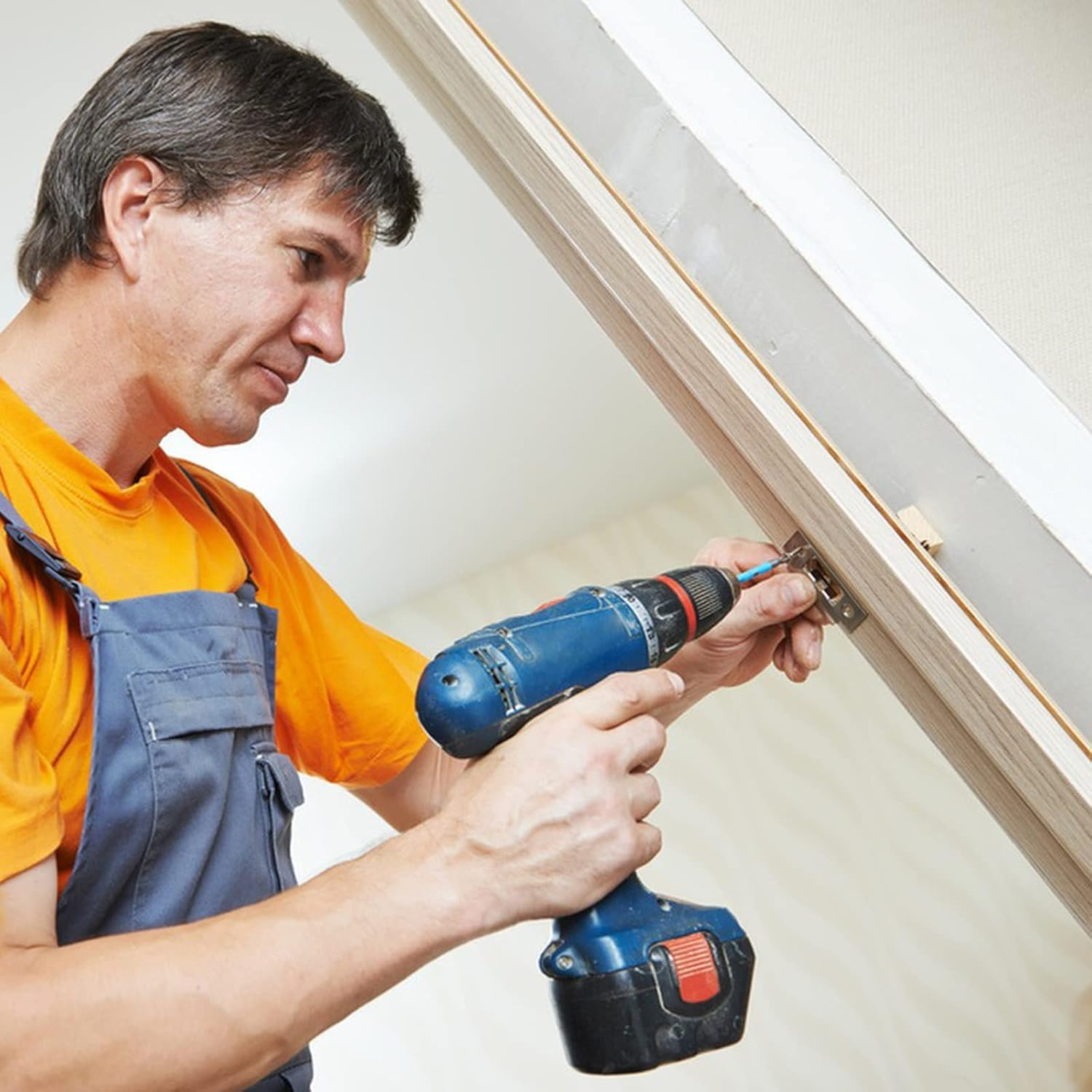 Stainless Steel Deadbolt Strike Plate Square round Corner Backplate 1" X 2-1/4" with Dustbox and 6 Screws (3 Pack) (Stainless Steel) - Black image number 2