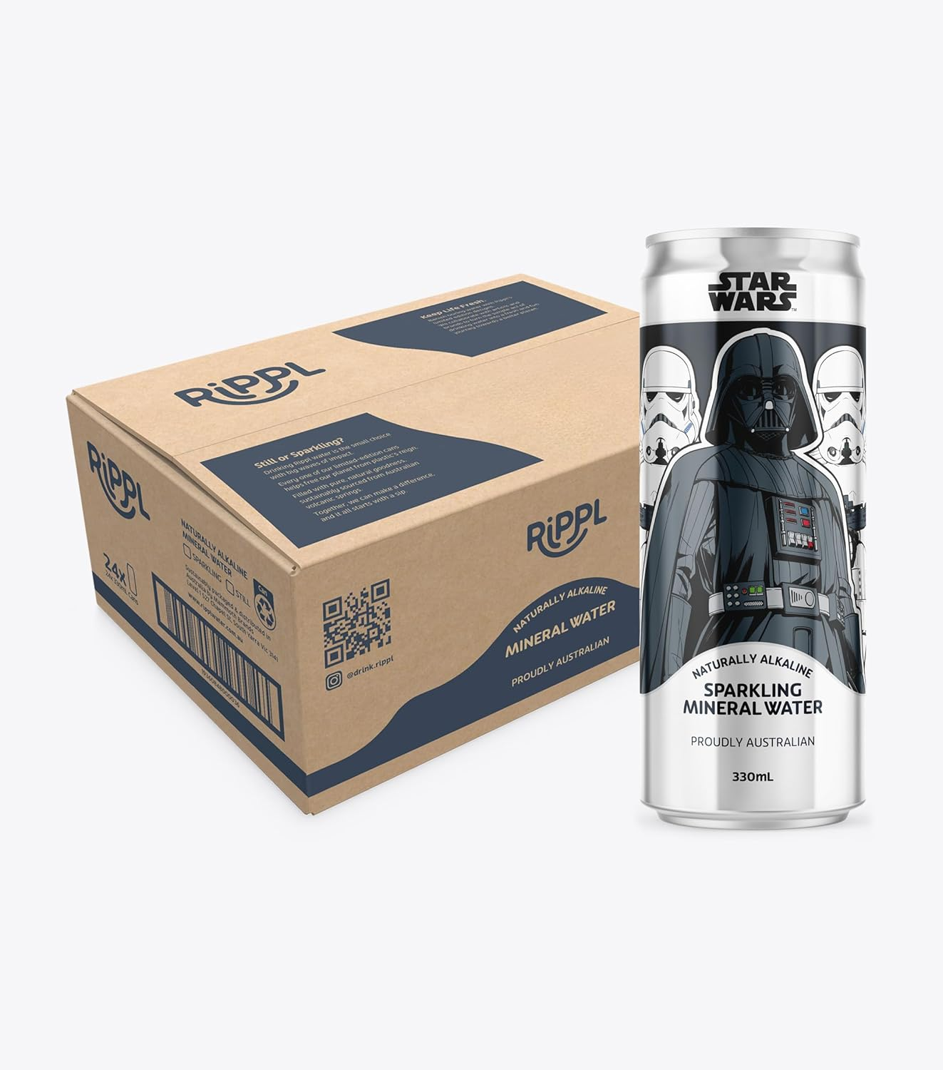 Rippl Star Wars Darth & Stormtrooper Canned Sparkling Mineral Water, 330 Ml, 24 Pack image number 5
