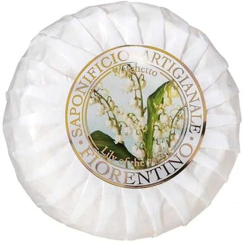 Saponificio Artigianale Fiorentino Lily of the Valley round Sculpted Soap Set, 300 Grams