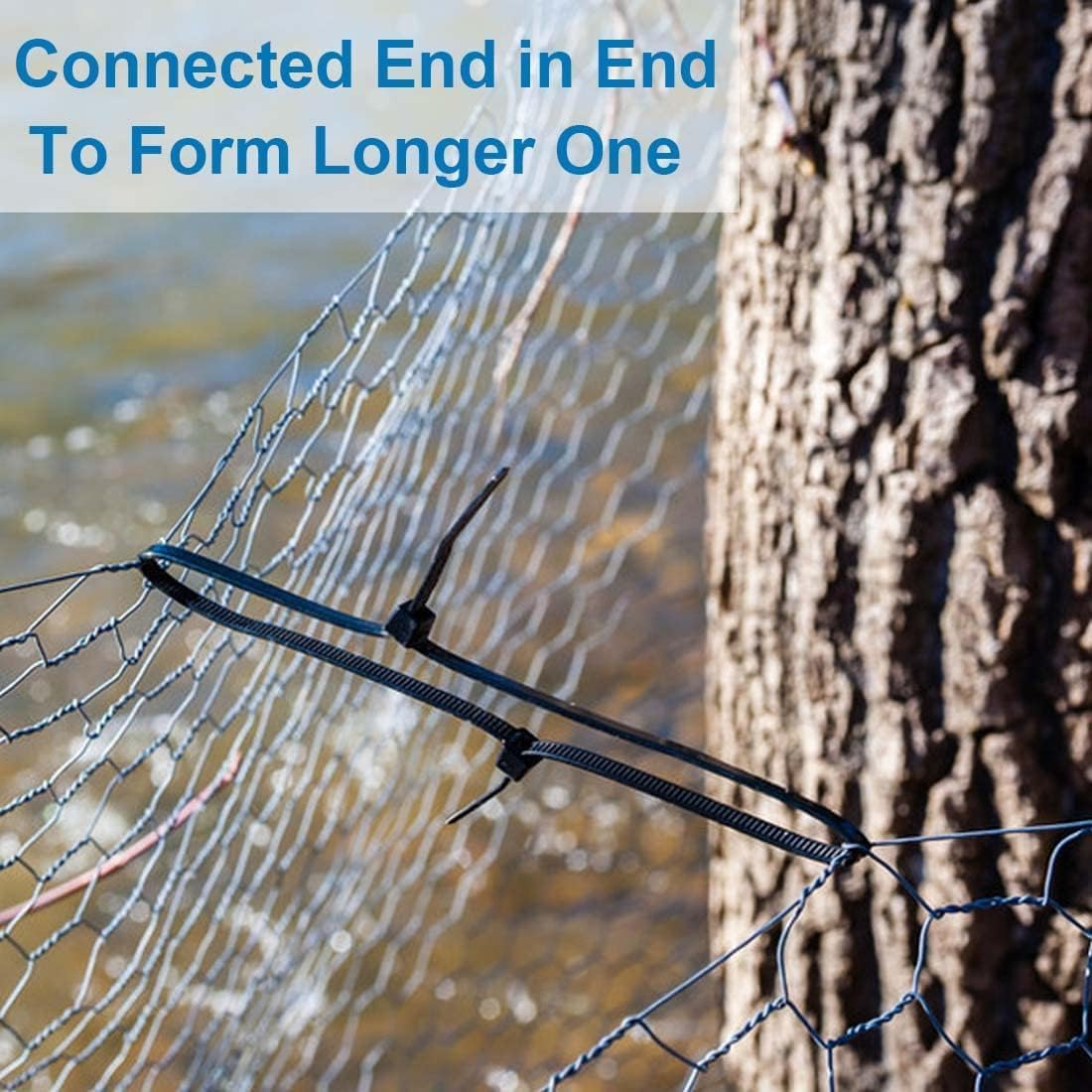 Starwood 500PCS Black Nylon Cable Zip Ties, Self-Locking 4/6/8/10/12 Inch - Ideal for Home, Office, Garage, and Workshop Use image number 1