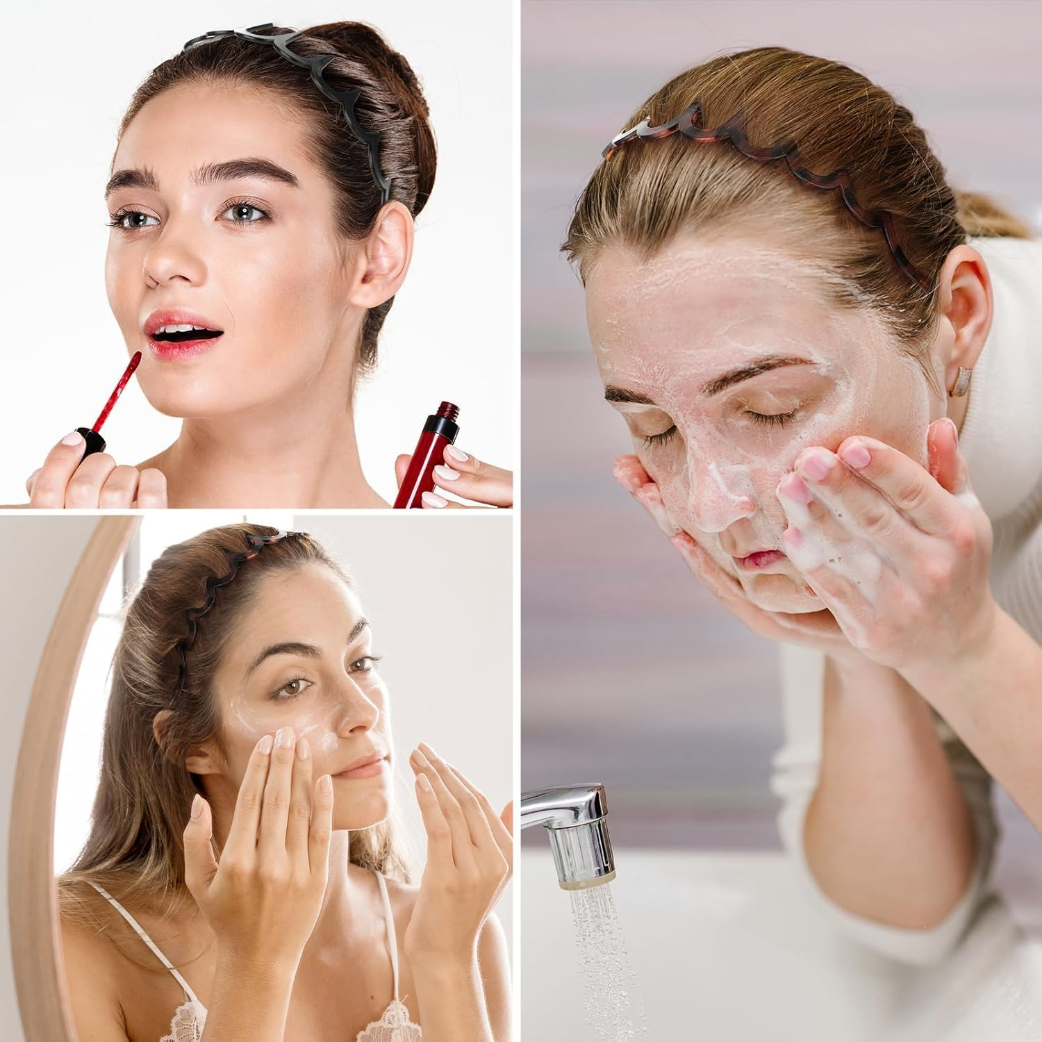 KOMUNJ Pack of 3 Zigzag Headbands, Women'S Comfort Zig Zag Headband for Women, Men, 3 Colours image number 5