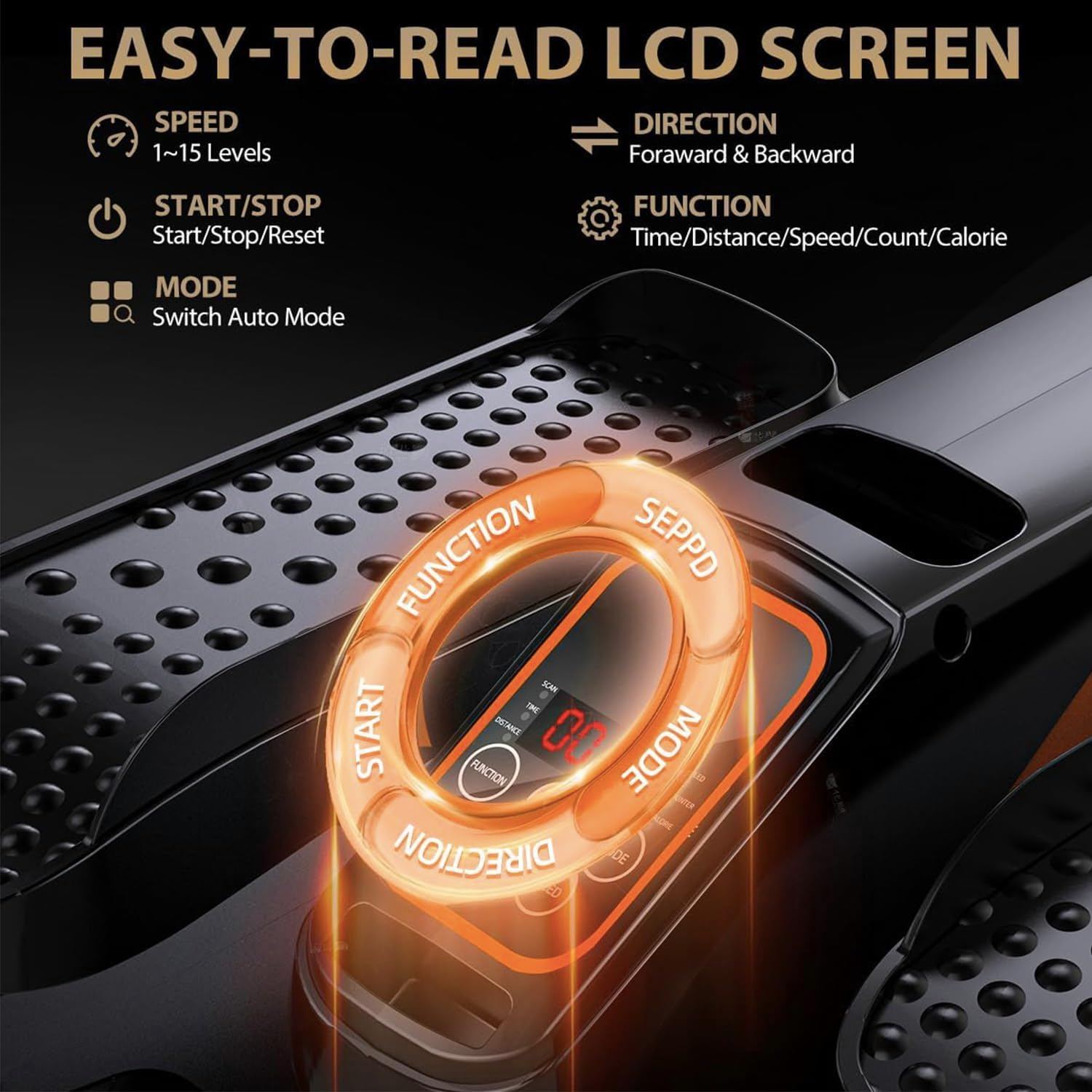 Under Desk Elliptical Machine Electric Ellipse Leg Exerciser While Sitting for Seniors Adults Quiet Portable Electric Seated Pedal Exerciser Remote Control 15 Adjustable Speeds 5 Auto Modes image number 6