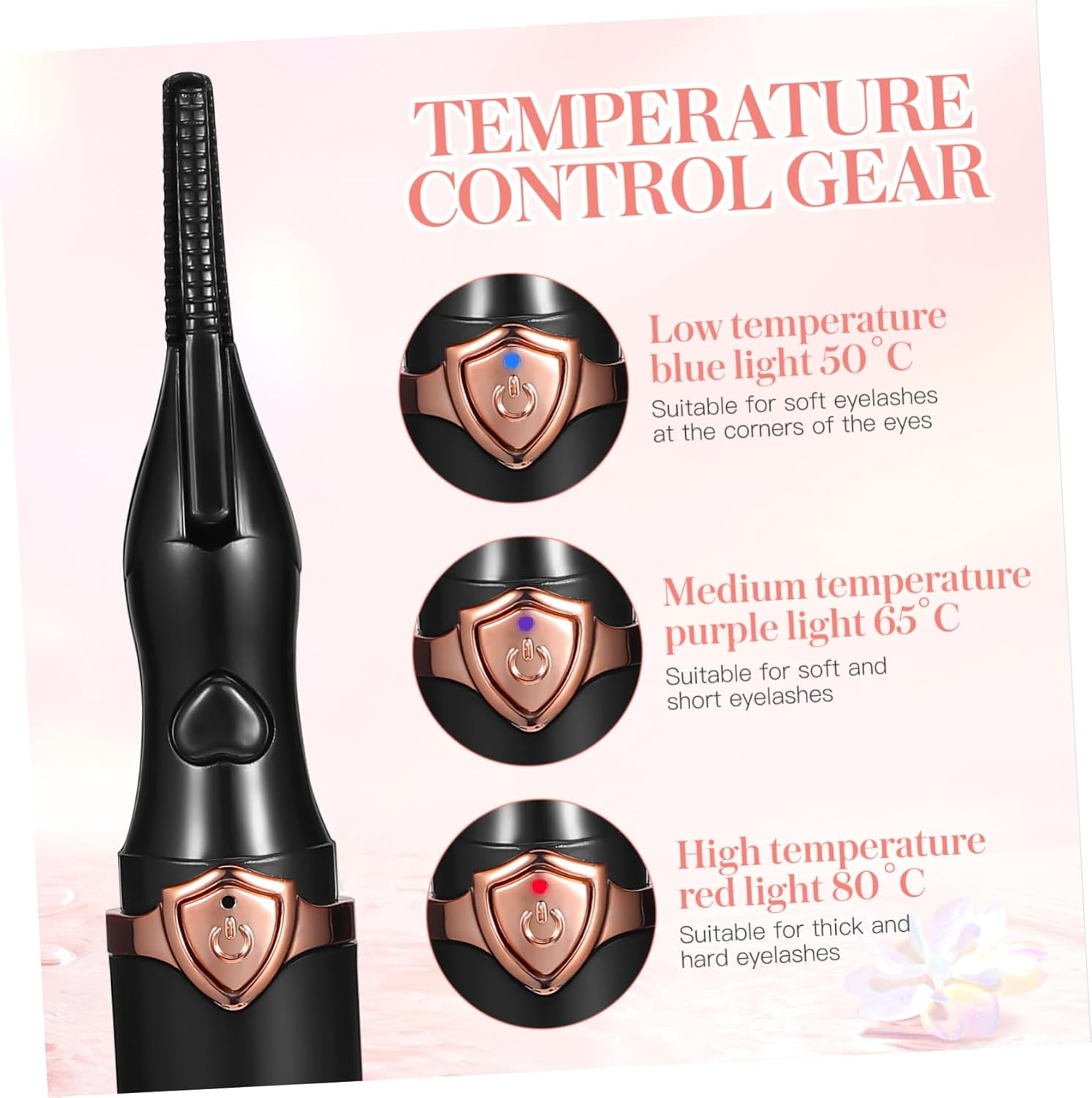 CLISPEED Electric Eyelash Curler Usb Rechargeable Portable Eyelash Curling Tool for Women Girls for Travel Makeup image number 2