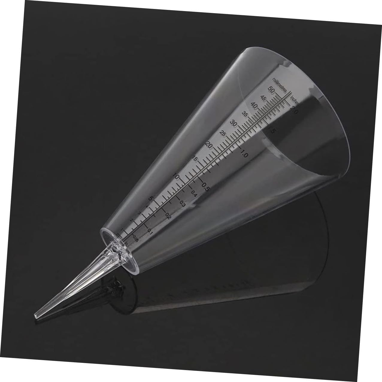 Jojofuny 2Pcs Transparent Rain Gauge with Sharp Spike for Outdoor Soil Insertion Conical Plastic Measuring Cup with Easy-Read Scale for Accurate Rainfall and Sprinkler Water Measurement In image number 2