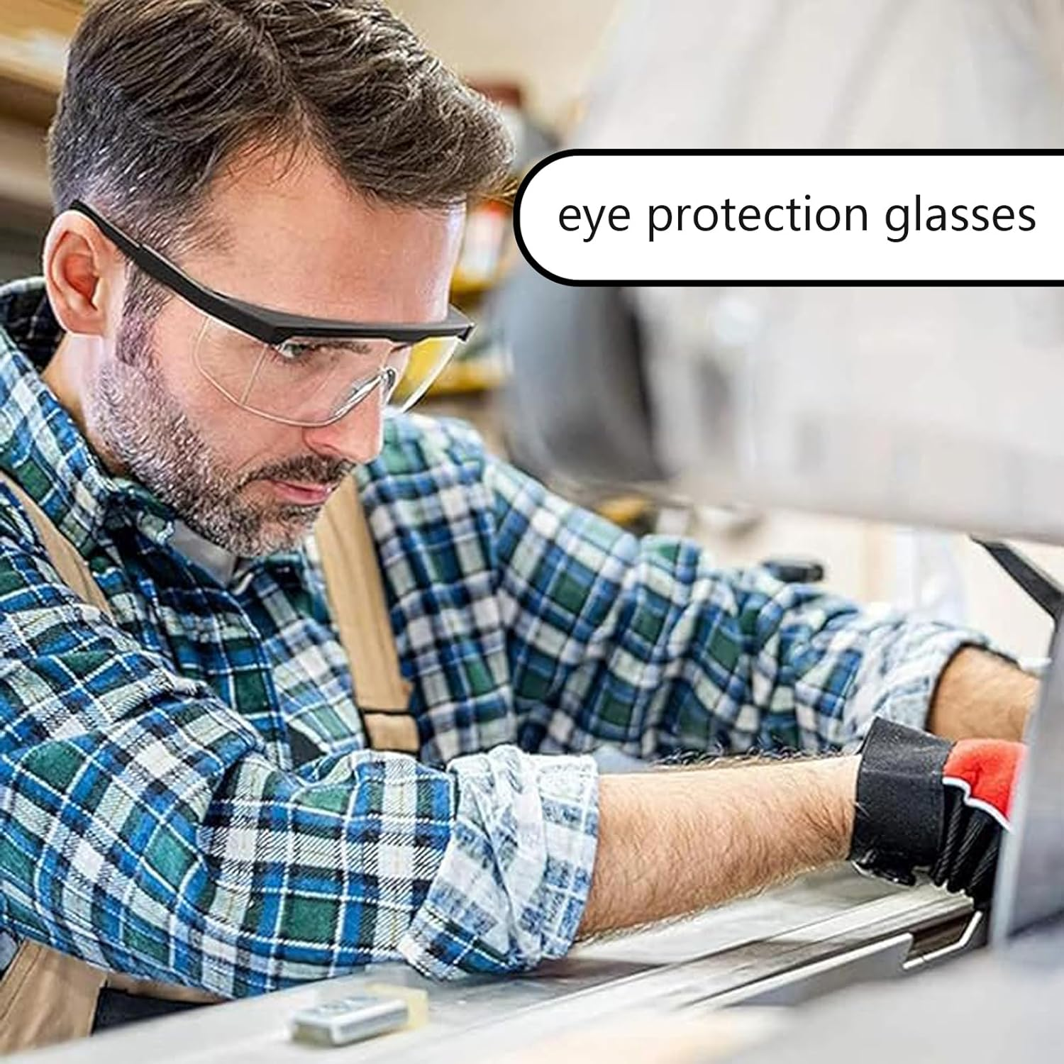 8 PCS Safety Glasses, Safety Goggles, Black Frame Clear Lens Goggles, Shooting Glasses, Premium Cycling Glasses for Men and Women, Lightweight Protective Eyewear for Work and Outdoor Activities image number 6