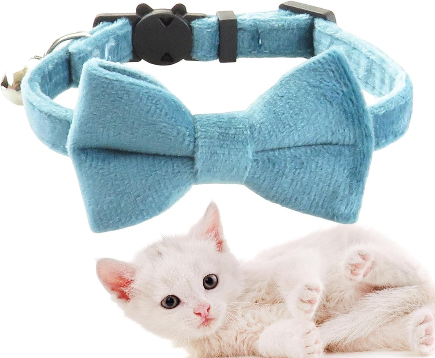 Cat Bow Tie Collar with Bell, Adjustable Cat Dog Collar with Detachable Bell Breakaway Cat Collar Comfortable Safety Pet Collar for Pet Kitten Puppy Dogs Apparel Accessories Lovely Collars for Home image number 6