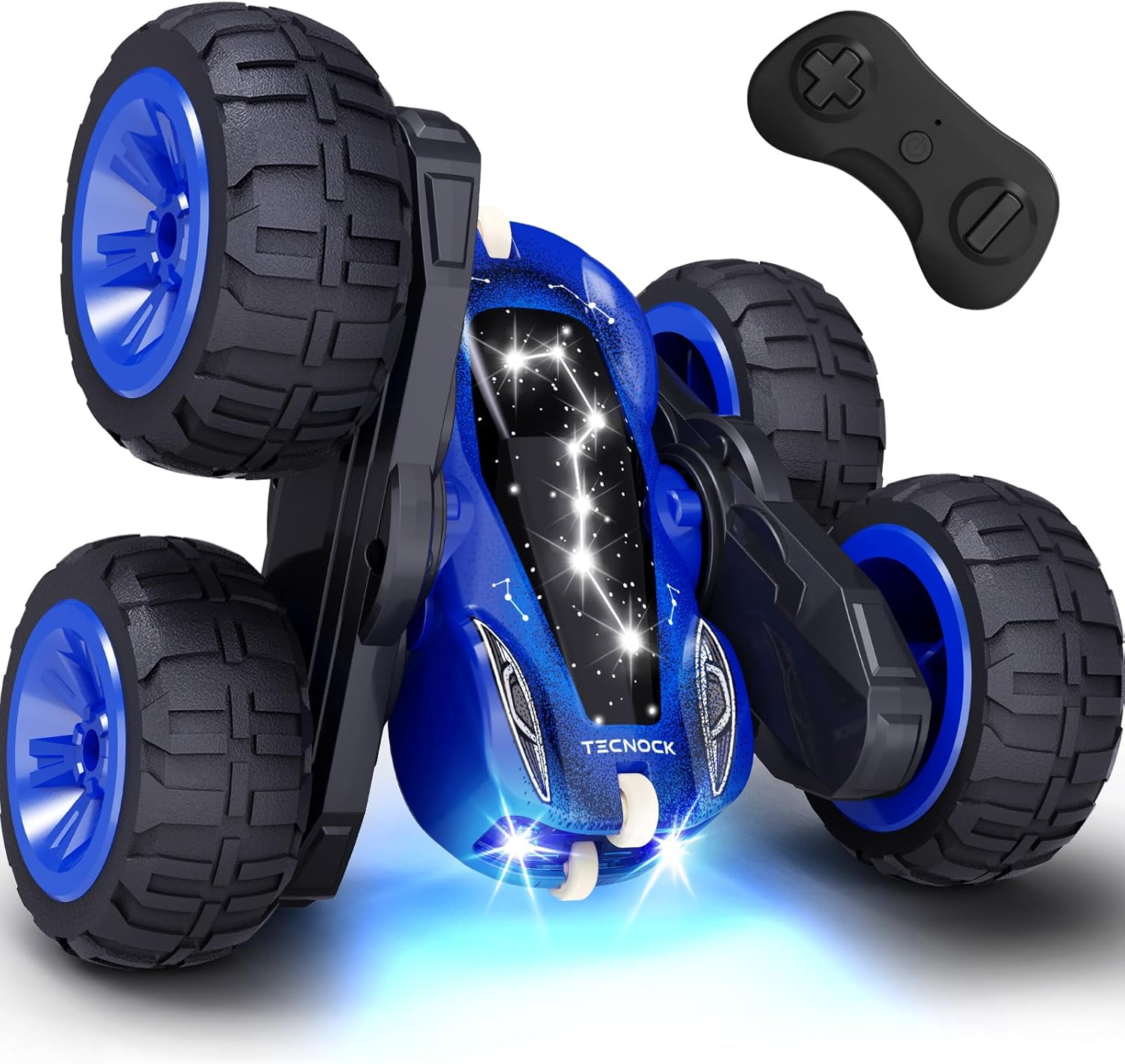 Tecnock Spider Remote Control Car, 2.4Ghz RC Cars with USB-C Easy Charging, 4WD Double Sided 360&deg; Rotates & Flips RC Stunt Car