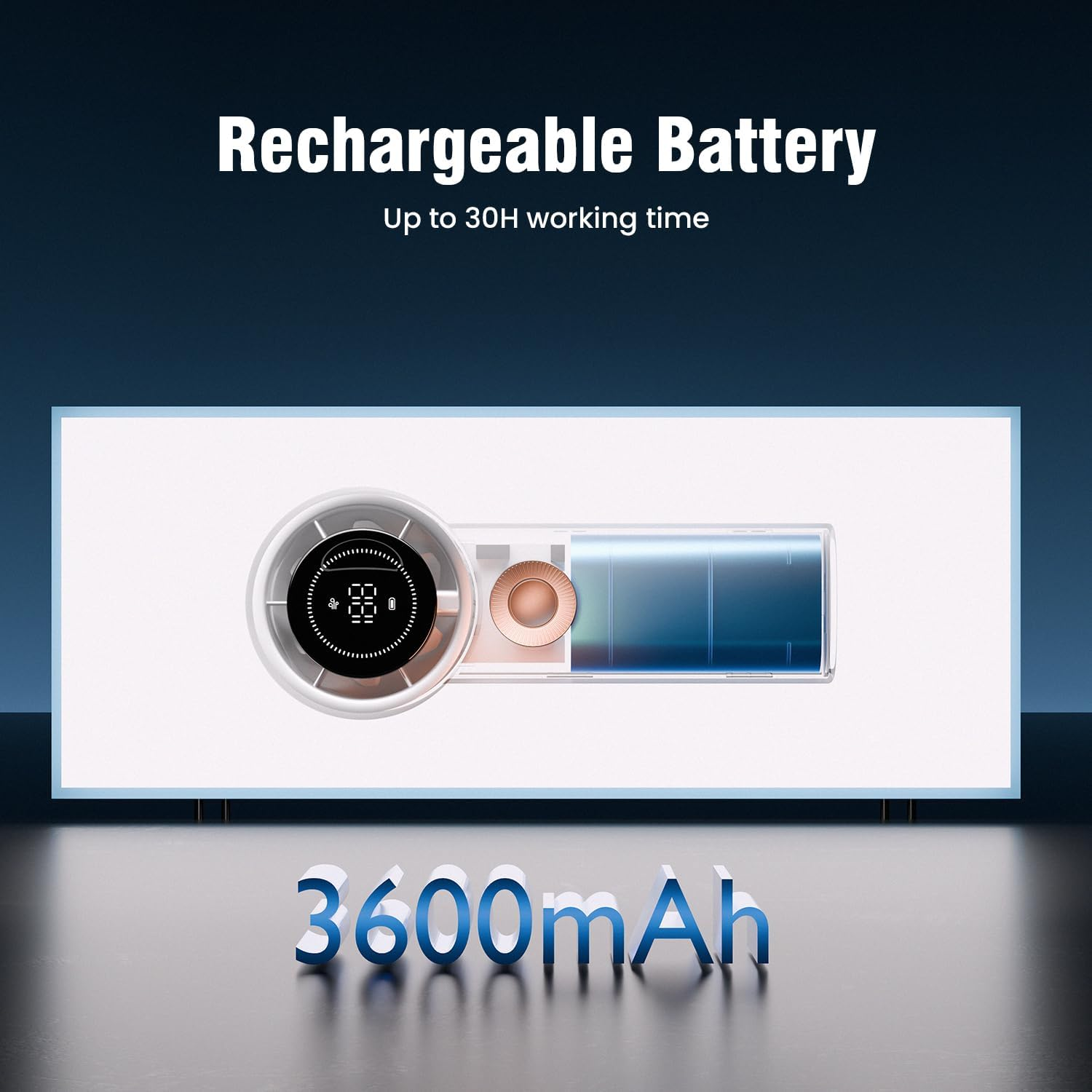 LEMOISTAR Handheld Turbo Fan(30 H Max Cooling Time), Mini Portable Hand Fan, USB Rechargeable Personal Fan, Battery Operated Small Pocket Fan 100 Speeds for Travel/Outdoor/Home/Offic (White) image number 1