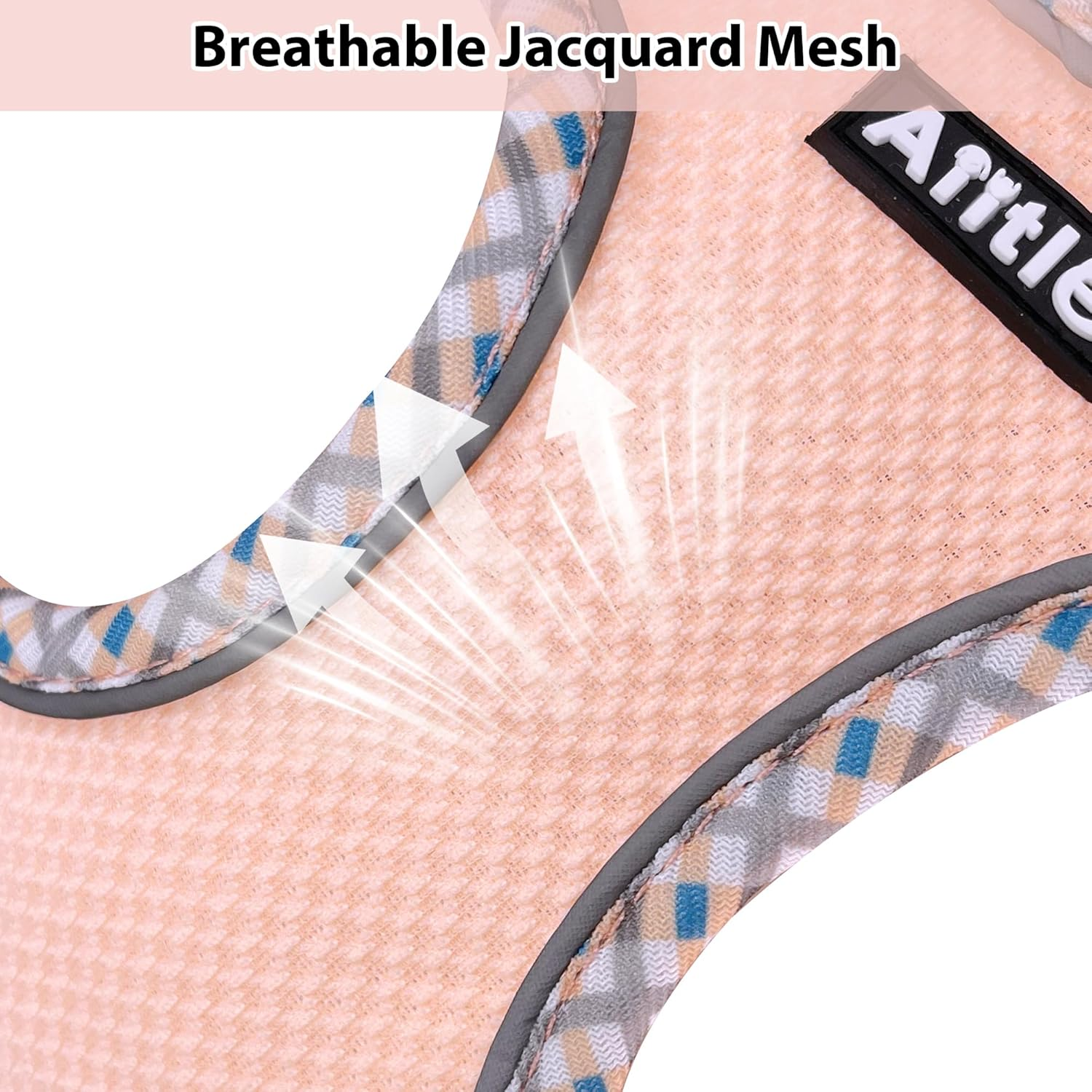 AIITLE Tiny Dog Harness - Lightweight Mesh Step-In Vest for Puppy, Reflective & Escape-Proof Design with High-Stick Magic Tape - Outdoor Use for Chihuahua, Maltese, Shih Tzu(Turquoise-Pink, XXXS) image number 7