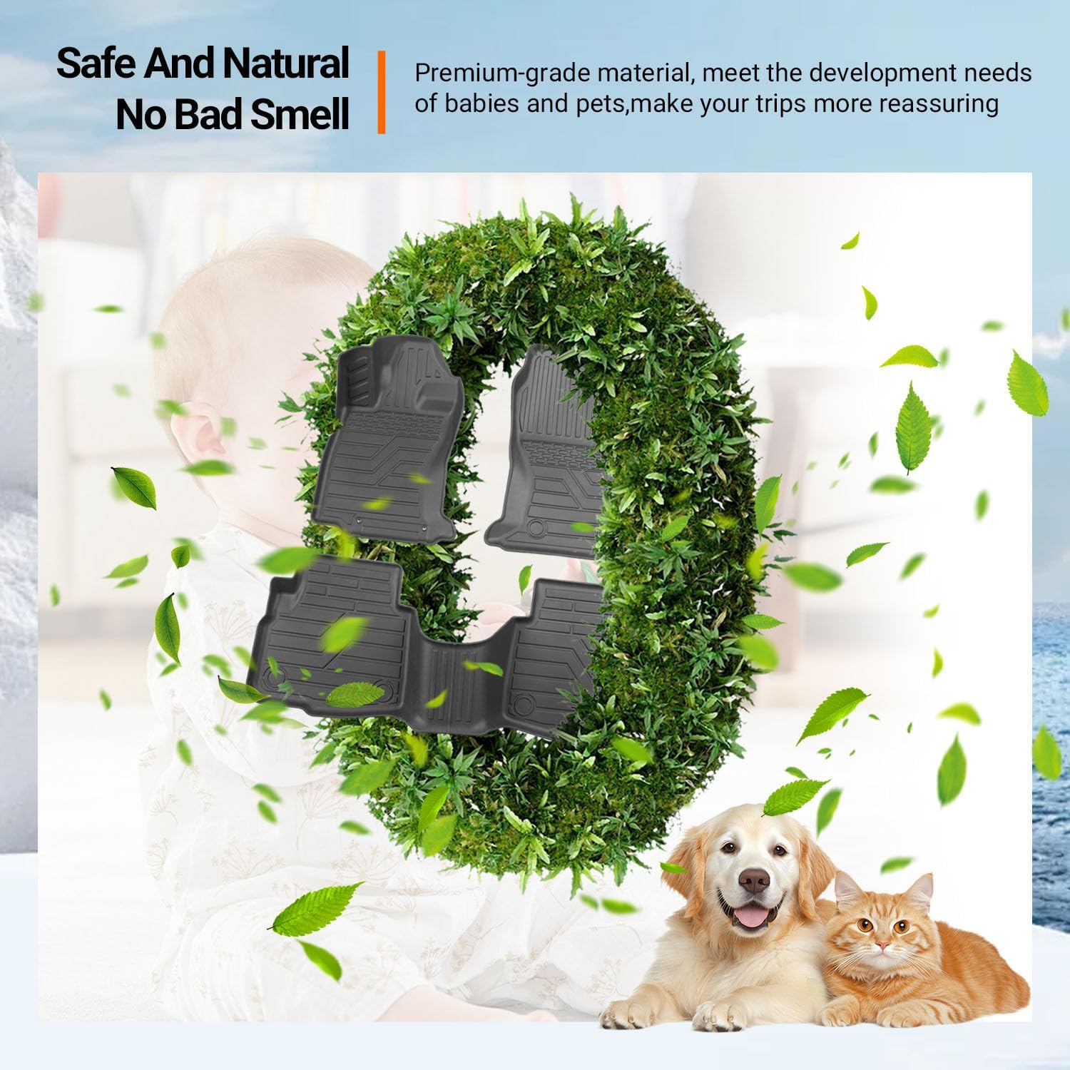 Powoq Floor Mats Compatible with 2020-2025 Subaru Outback Cargo Liner TPE Backrest Mat Replacement for 2020-2022 2023 2024 2025 Subaru Outback Accessories(Upgrade Trunk Mat+Backrest Mat+Floor Mat) - Backrest Mat image number 6