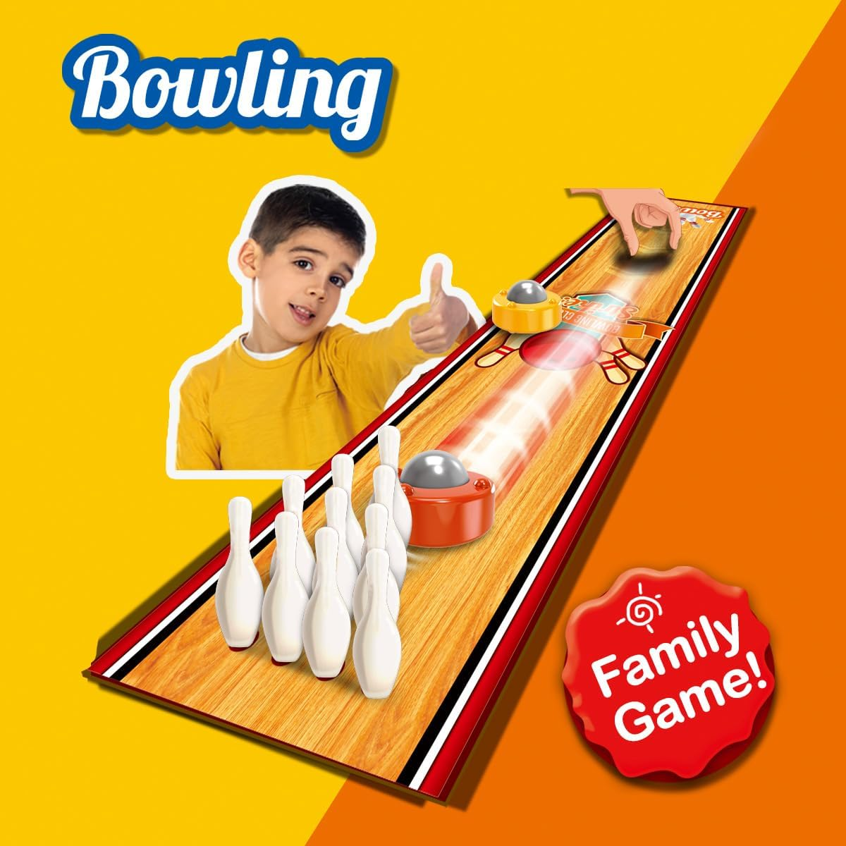 ZUNIPLEX Table Mini Bowling Game, Portable Tabletop Game Perfect for Home, Office and Party, Funny Gifts for Men Women Teens Kids Adults image number 2