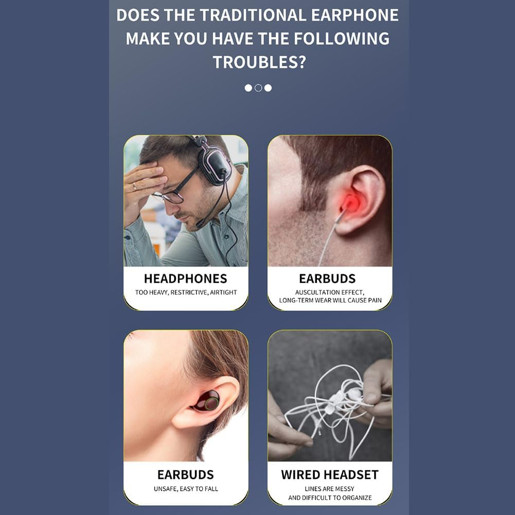 SPORTARC Wireless Headphones TWS Bone Conduction Headphones, Stable Connection and Wireless Bluetooth 5 2" Bone Conduction Sports Headset (Black) image number 3