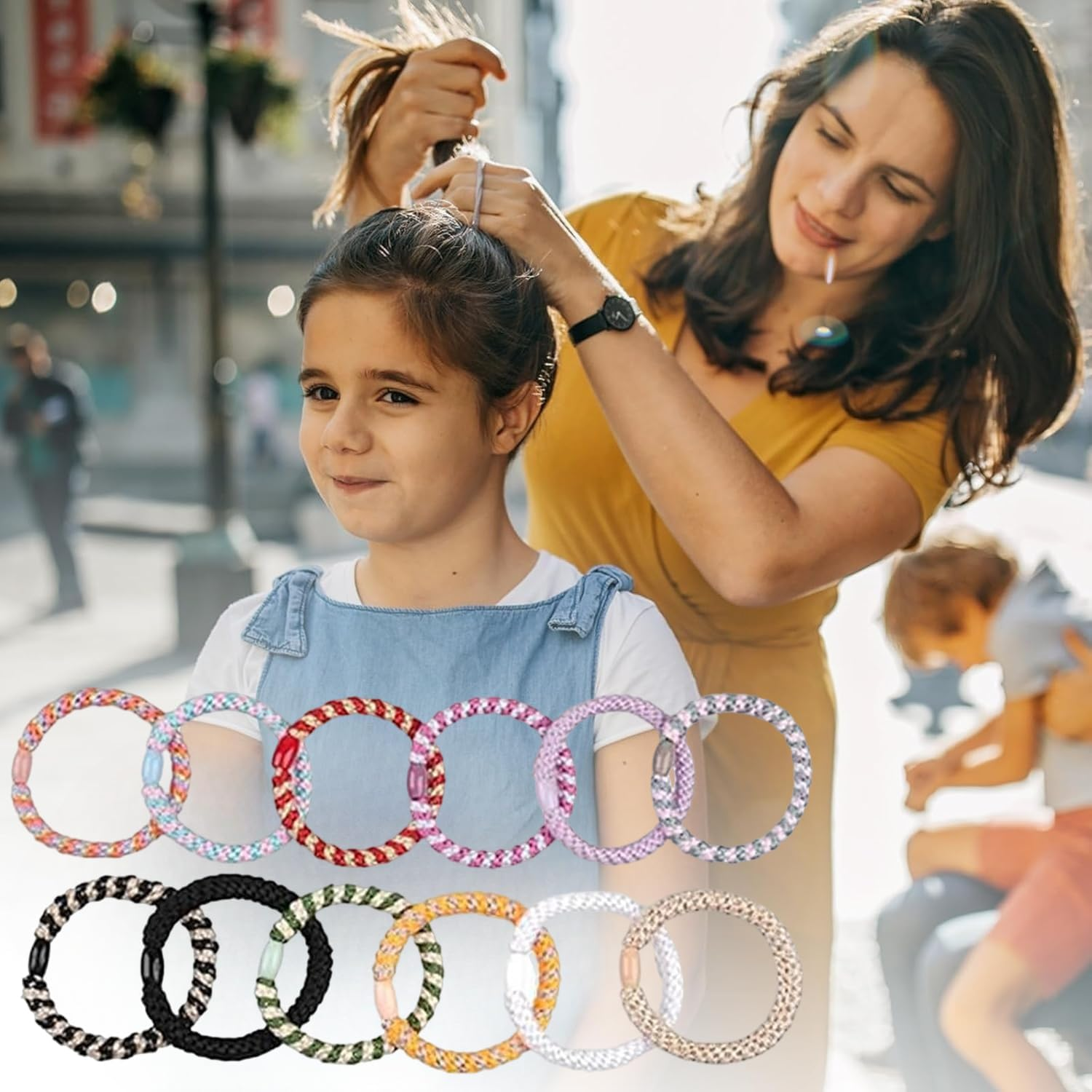 Pack of 12 Women'S Hair Bobbles Girls Elastic Braid Scrunchies Kknekki Hair Scrunchies Original Stylish Ponytail Holder for Women and Girls (12 Colour Variations) image number 3