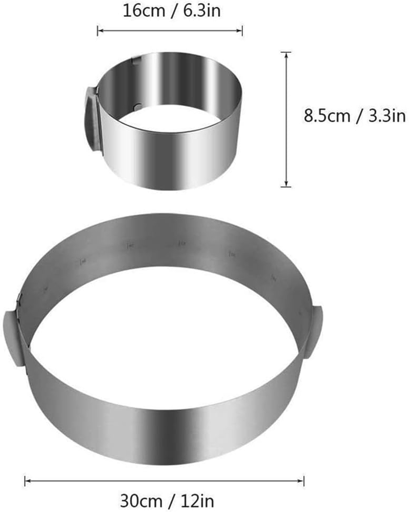 6In-12In Cake Mold round Adjustable Stainless Steel Baking Cake Ring for Mousse image number 1
