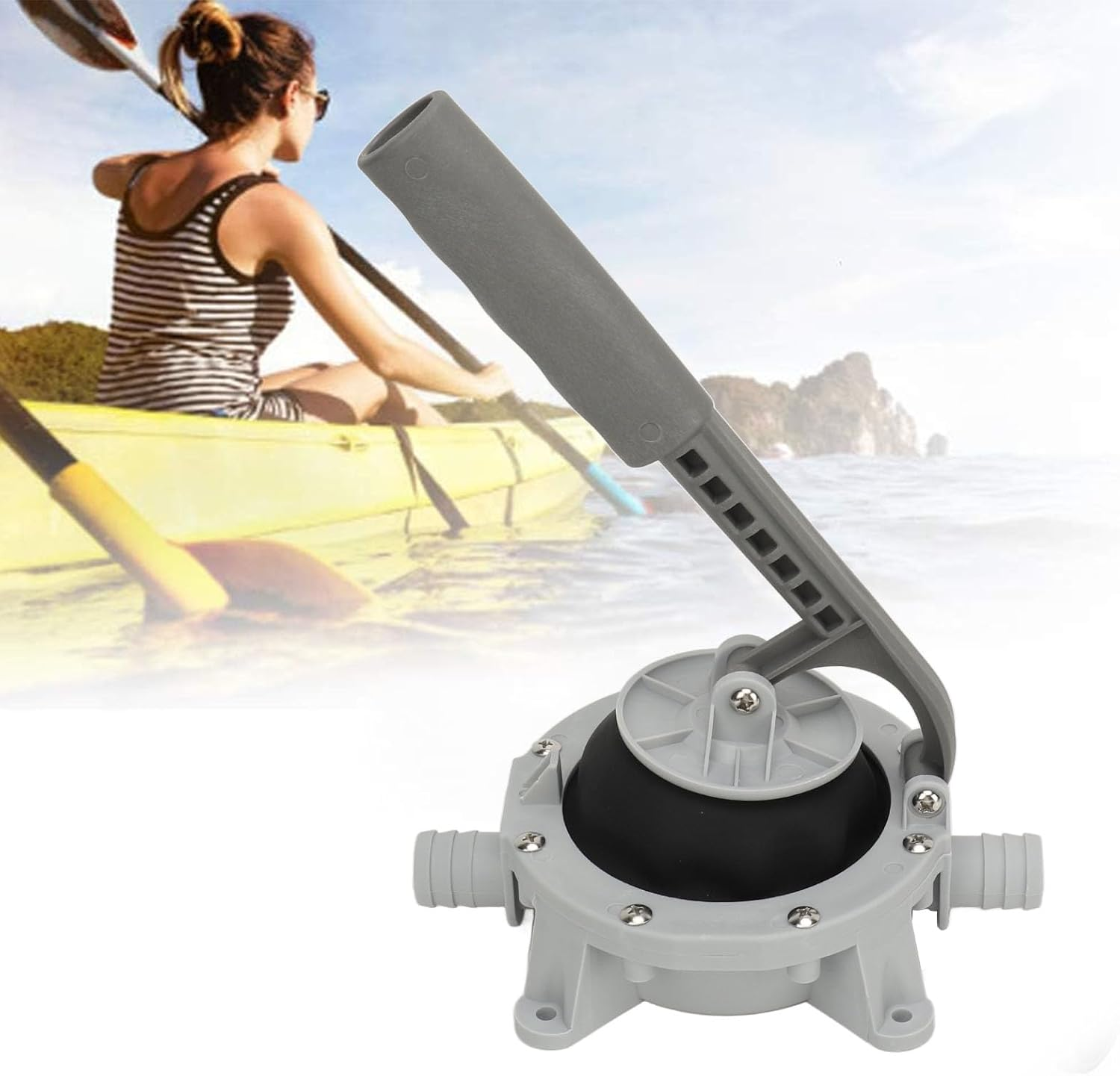 720GPH Diaphragm Manual Bilge Pump with Strong Suction, Manual, Hand, Water Transfer Pump, Lightweight for Boats, Yachts, Kayaks - Self Priming, Durable image number 3