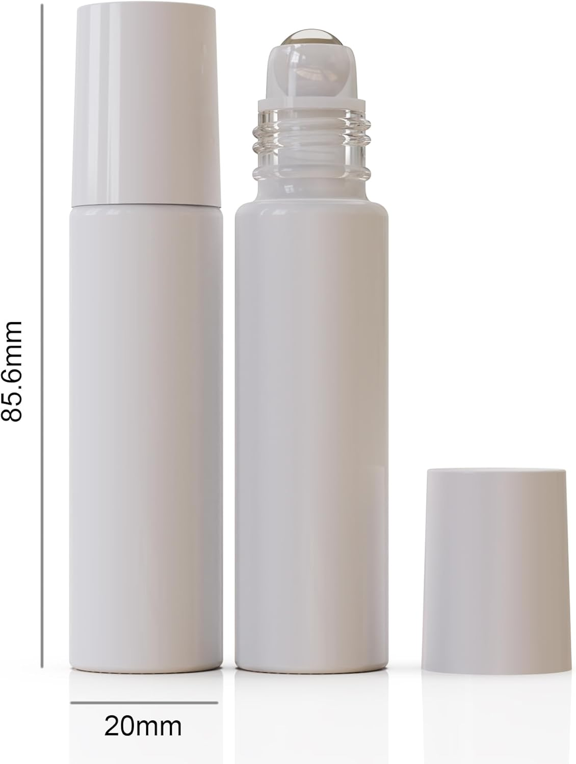 Jagolain 8 Pack 10Ml Roller Bottles for Essential Oils, White Glass Roll on Bottles, Refillable Perfume Bottle, with Stainless Steel Roller Balls - Black image number 4