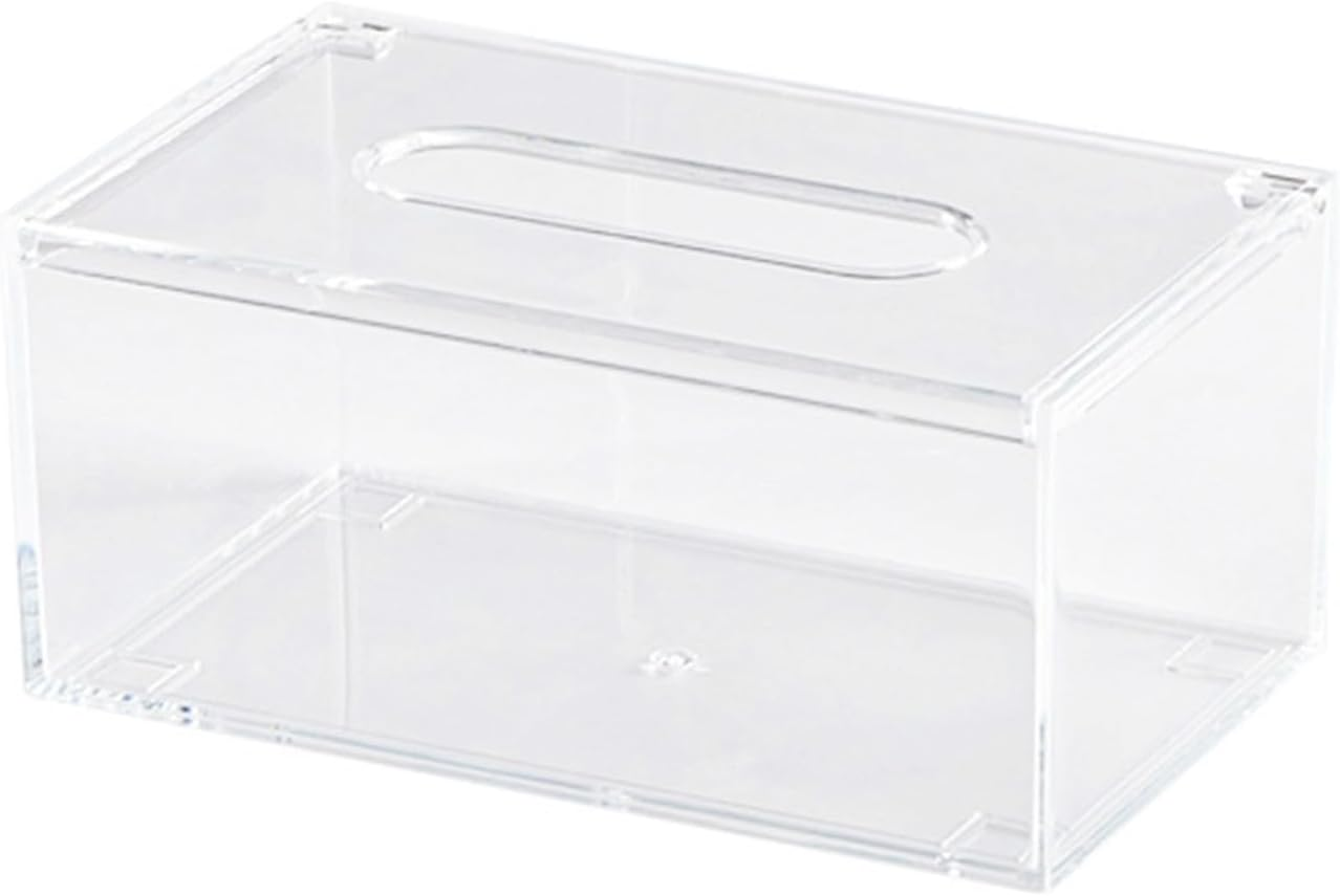 Acrylic Transparent Tissue Box Cover Modern Holder Dispenser for Living Room Bedroom, Clear Rectangular Napkin Box for Home Restaurant image number 1