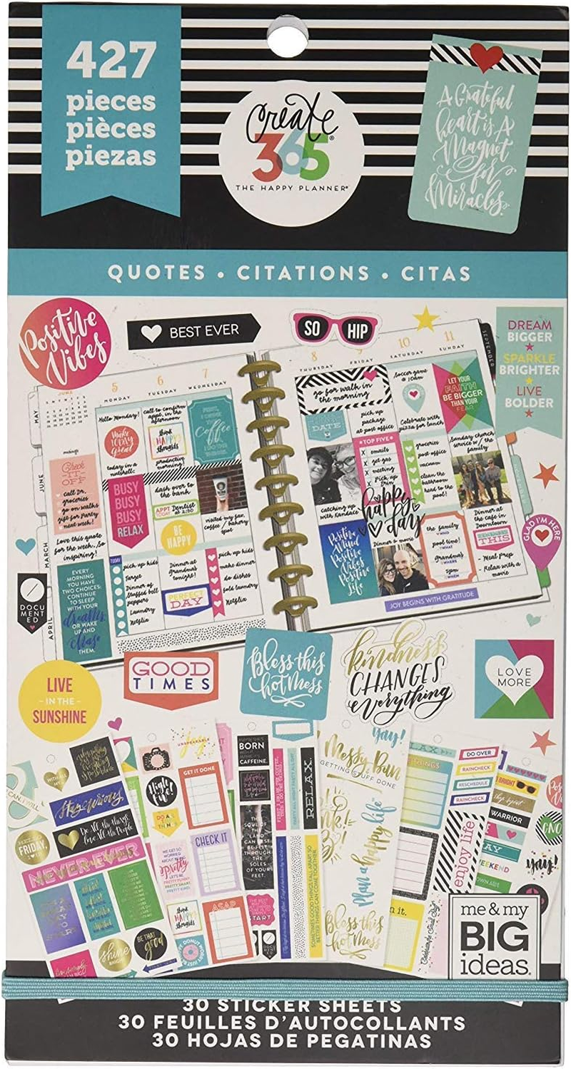 Me & My BIG Ideas Sticker Value Pack - the Happy Planner Scrapbooking Supplies - Everyday Plans Theme - Multi-Color - Great for Projects, Scrapbooks & Albums - 30 Sheets, 1486 Stickers Total image number 1