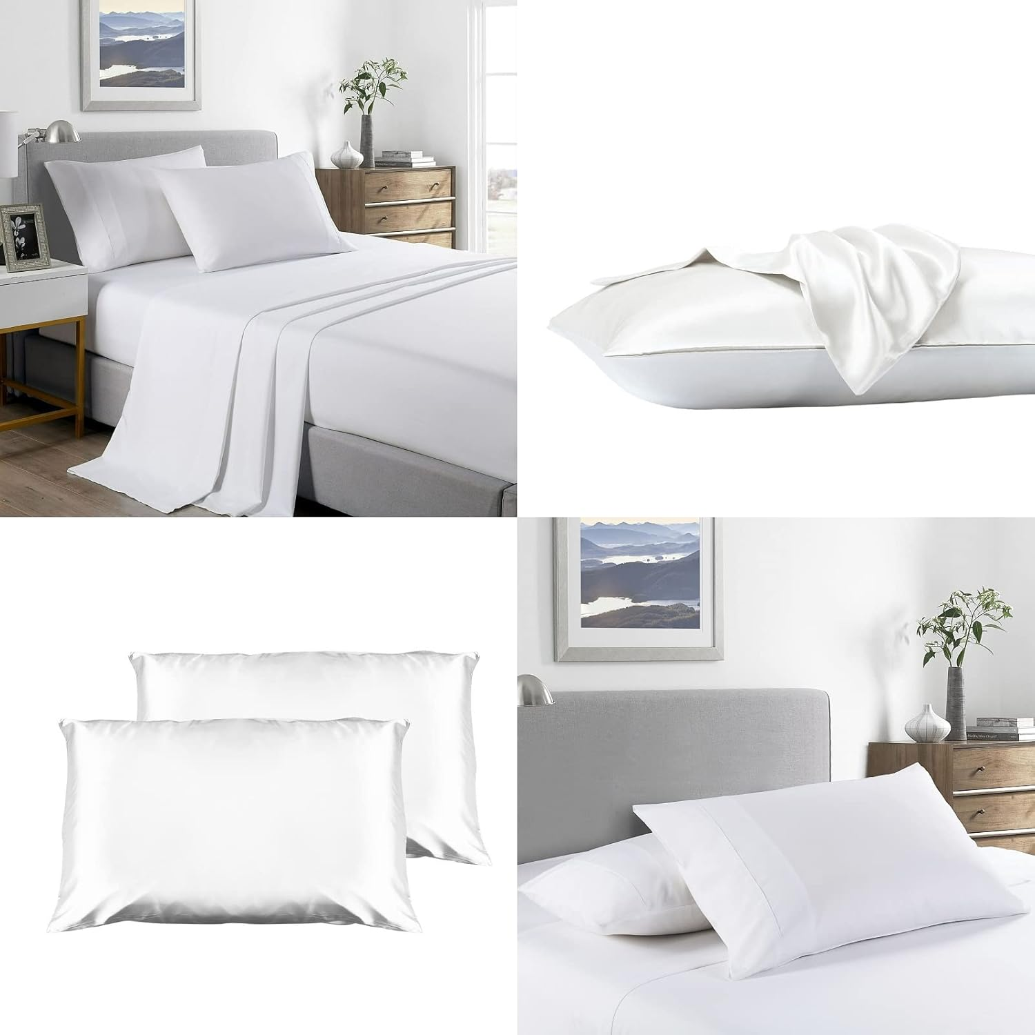 Royal Comfort Bedding Set - 1 X Royal Comfort Sheet Set 2000TC Ultra Soft Bamboo Blend, 1 X Fitted Sheet & 1 X Flat Sheet & 2 X Pillowcases and 2 X Pillowcases 100% Polyester 51 X 76Cm (Queen, White)