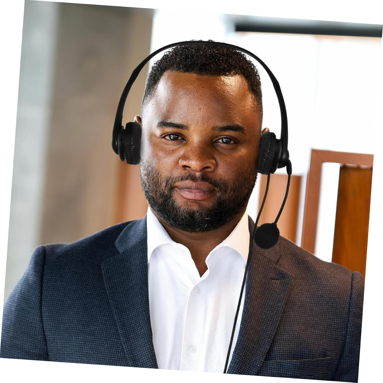 Uonlytech Noise Cancelling Headphone with Microphone for Office Use Professional Computer Headset with Cvc6.0 Noise Reduction and Mute Function for Call Centers and Students in Black image number 1