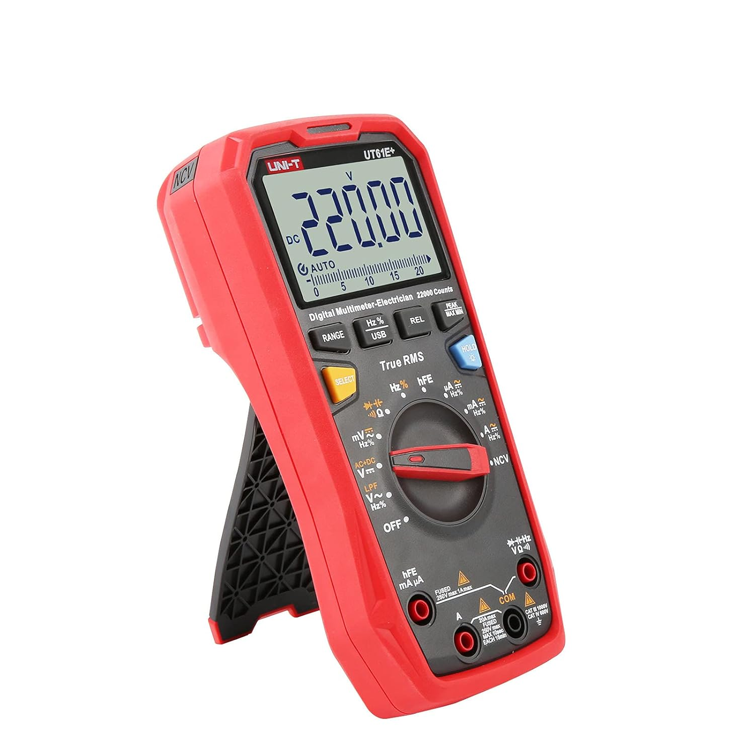 UNI-T UT61E+ 1000V 20A Digital Multimeter 22000 Counts Display NCV Hfe Auto Range True RMS AC/DC Voltage Current Resistance Capacitance Tester image number 2