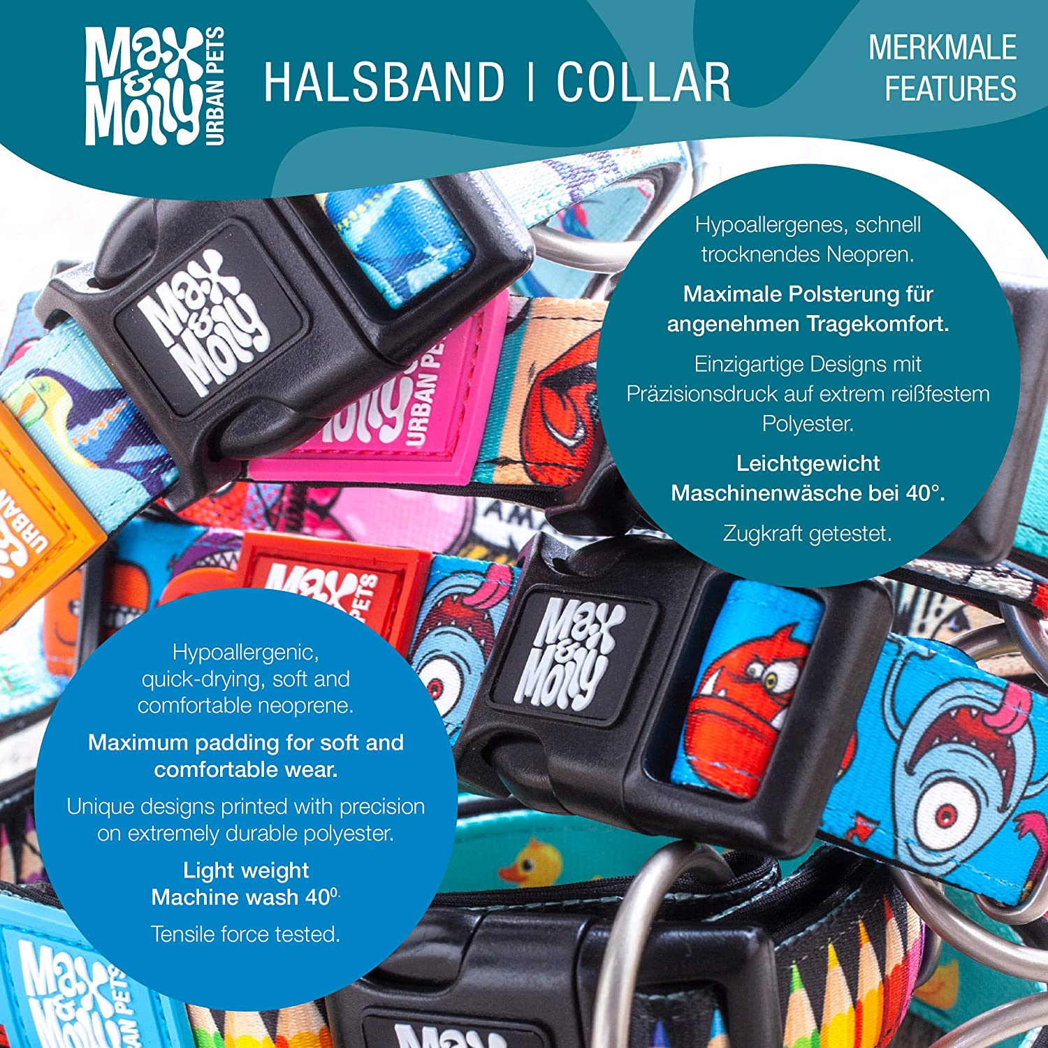 Max & Molly M&M Smart ID Dog Collar Original Gear Little Monster, X-Small image number 6