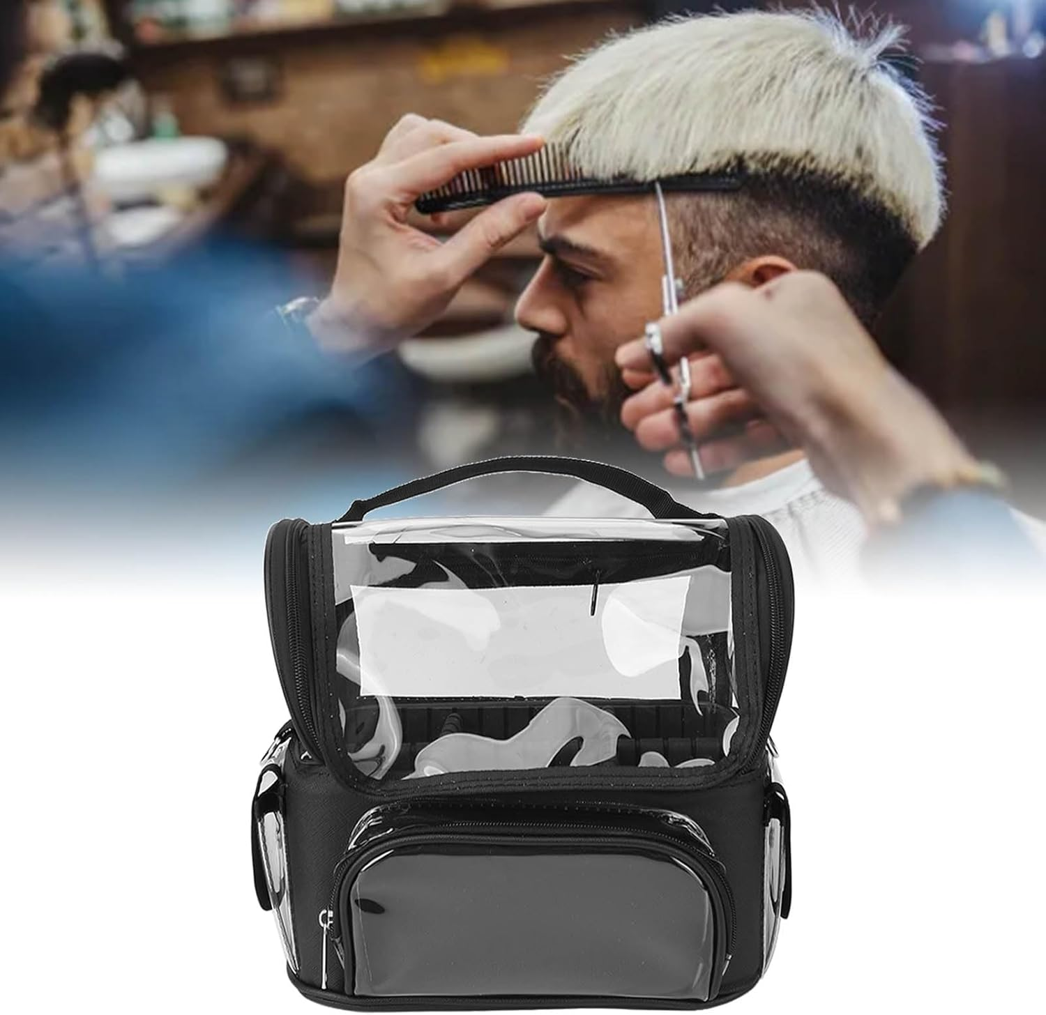 Hairdresser Bag, Large Capacity Hair Stylist Storage Bag with Strap, Ideal for Barber Shop and Salon, Ample Space for Scissors, Hair Clippers, and Styling Tools