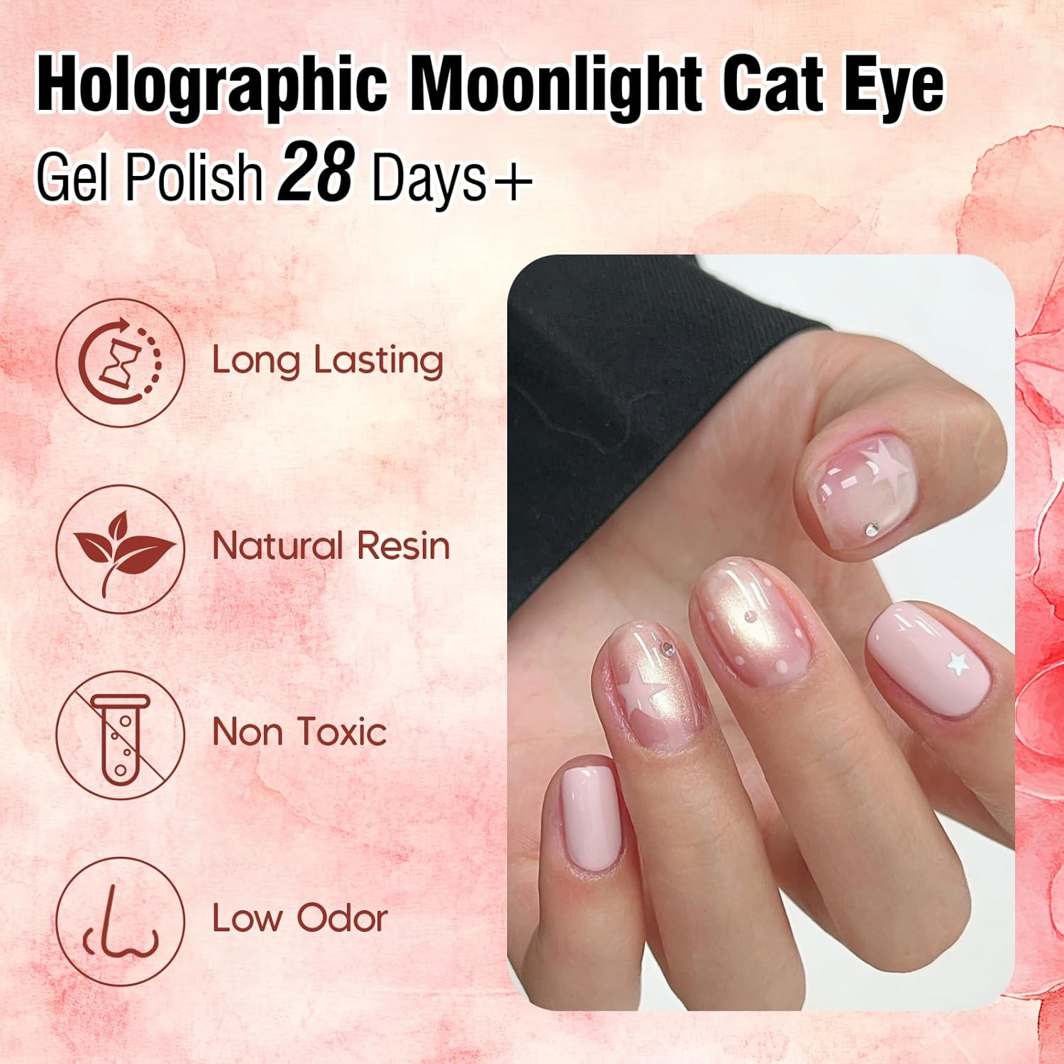 ADHERE Ukiyo Romance Series - 12Ml Cat Eye Gel Nail Polish 1Pc Holographic Magnetic Gel Polish, Soak Off, for Manicure Salon DIY at Home (Rose Maiden) - First Snowfall image number 6